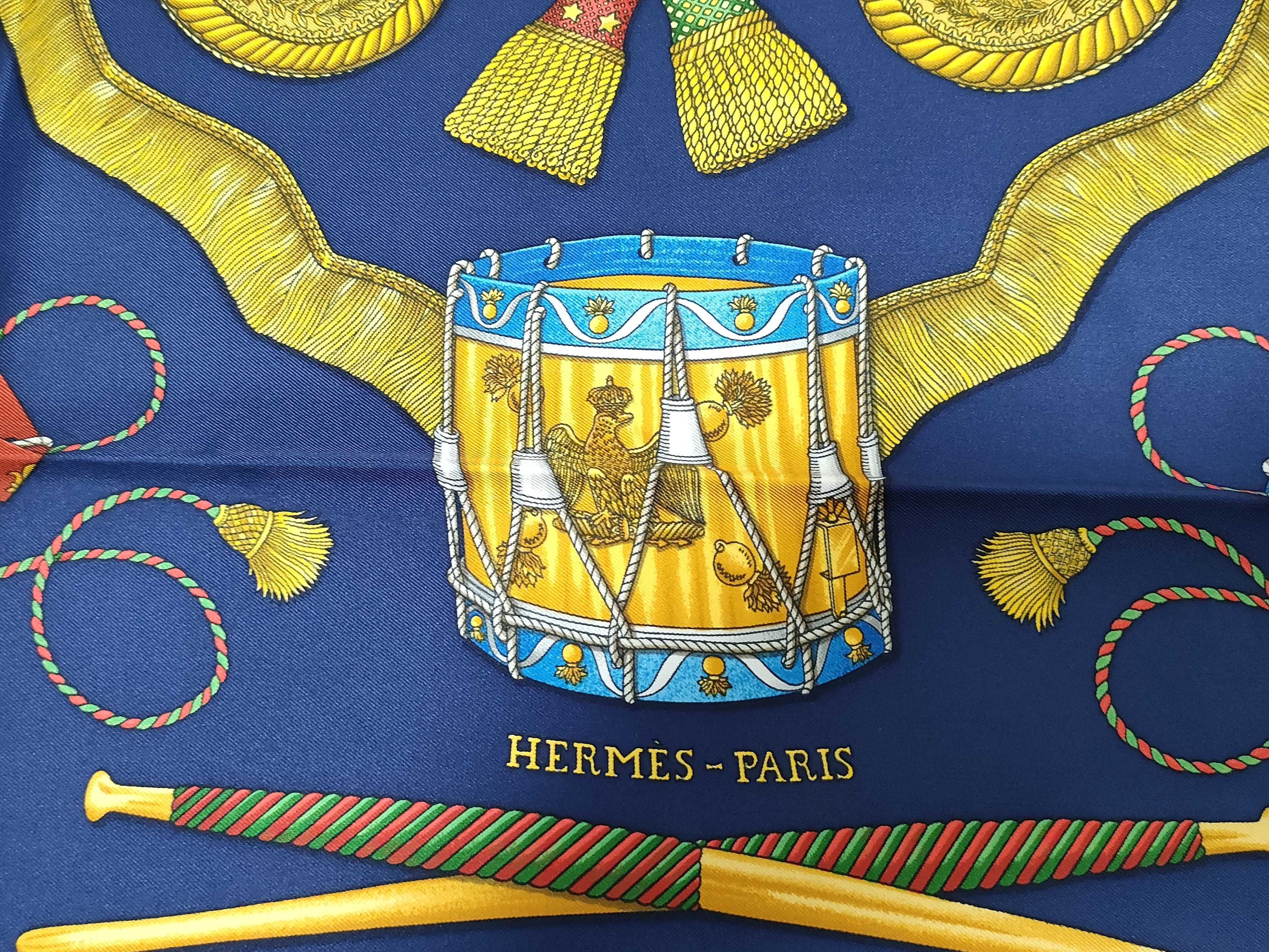 Hermes Les Tambours Silk Scarf