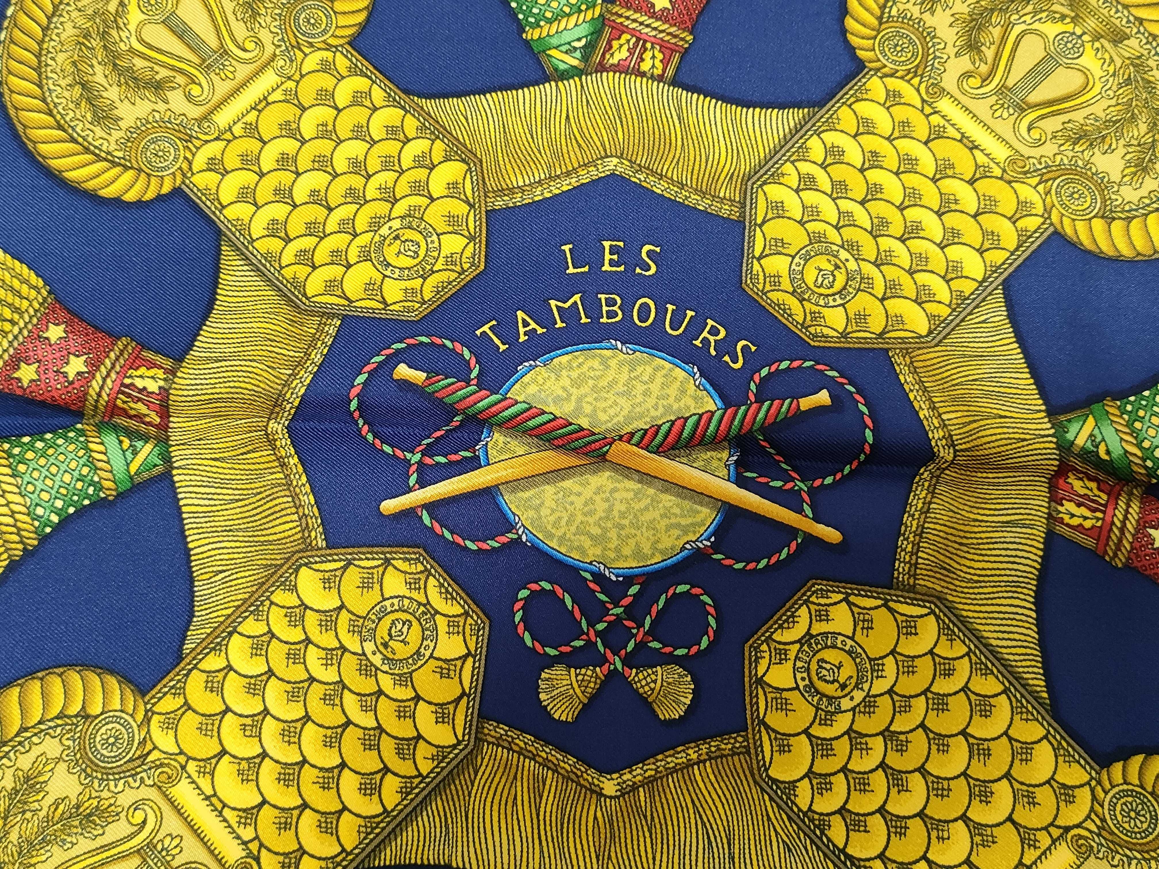 Hermes Les Tambours Silk Scarf