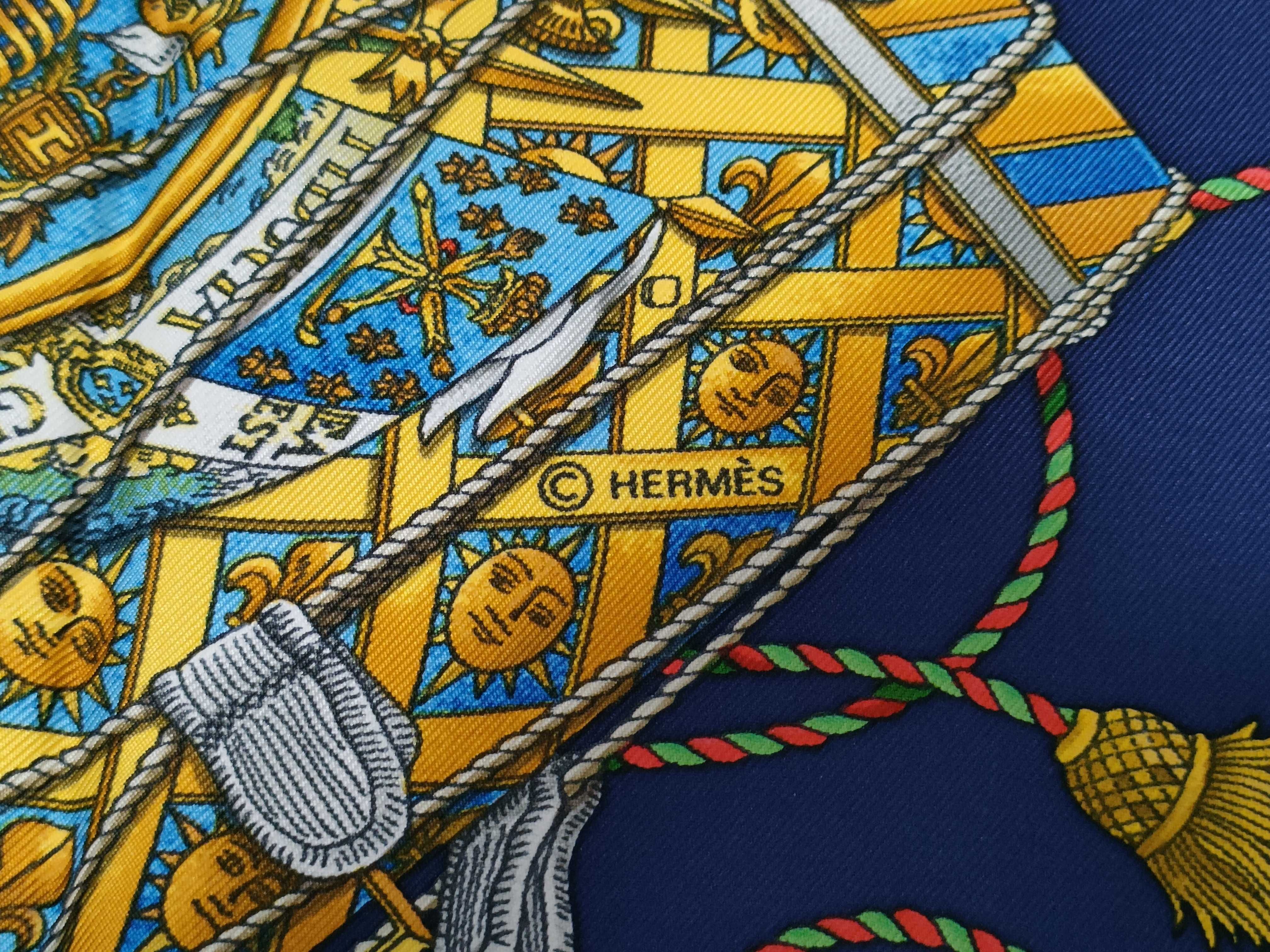 Hermes Les Tambours Silk Scarf