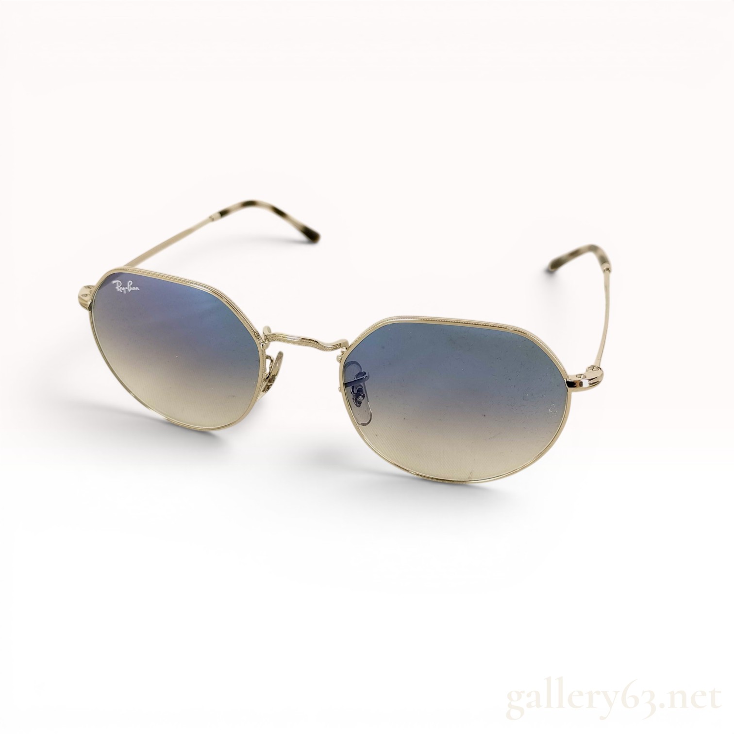 Ray-Ban Jack RB 3565 Polished Silver-Tone Metal Sunglasses with Blue Gradient Lenses