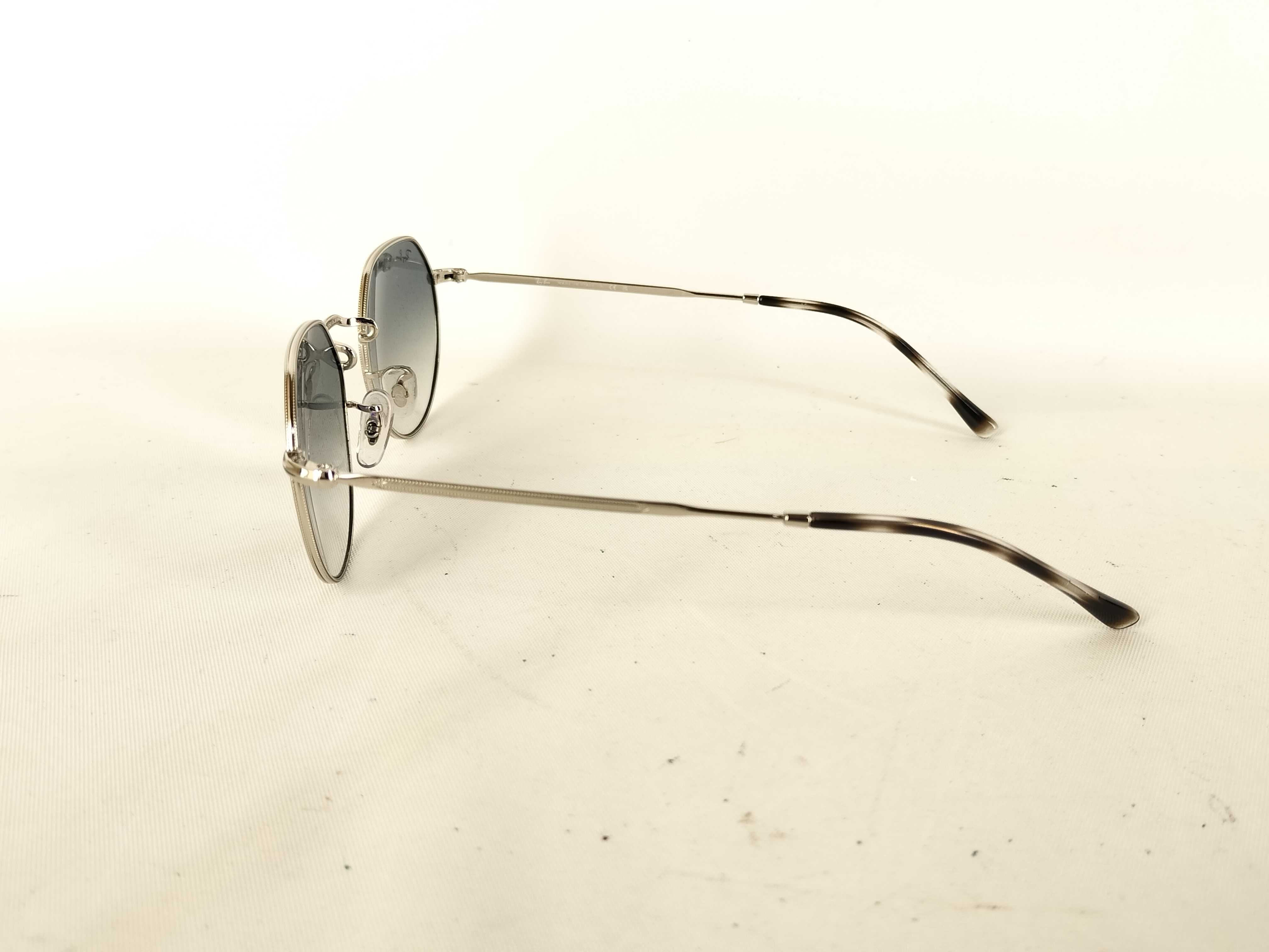 Ray-Ban Jack RB 3565 Polished Silver-Tone Metal Sunglasses with Blue Gradient Lenses