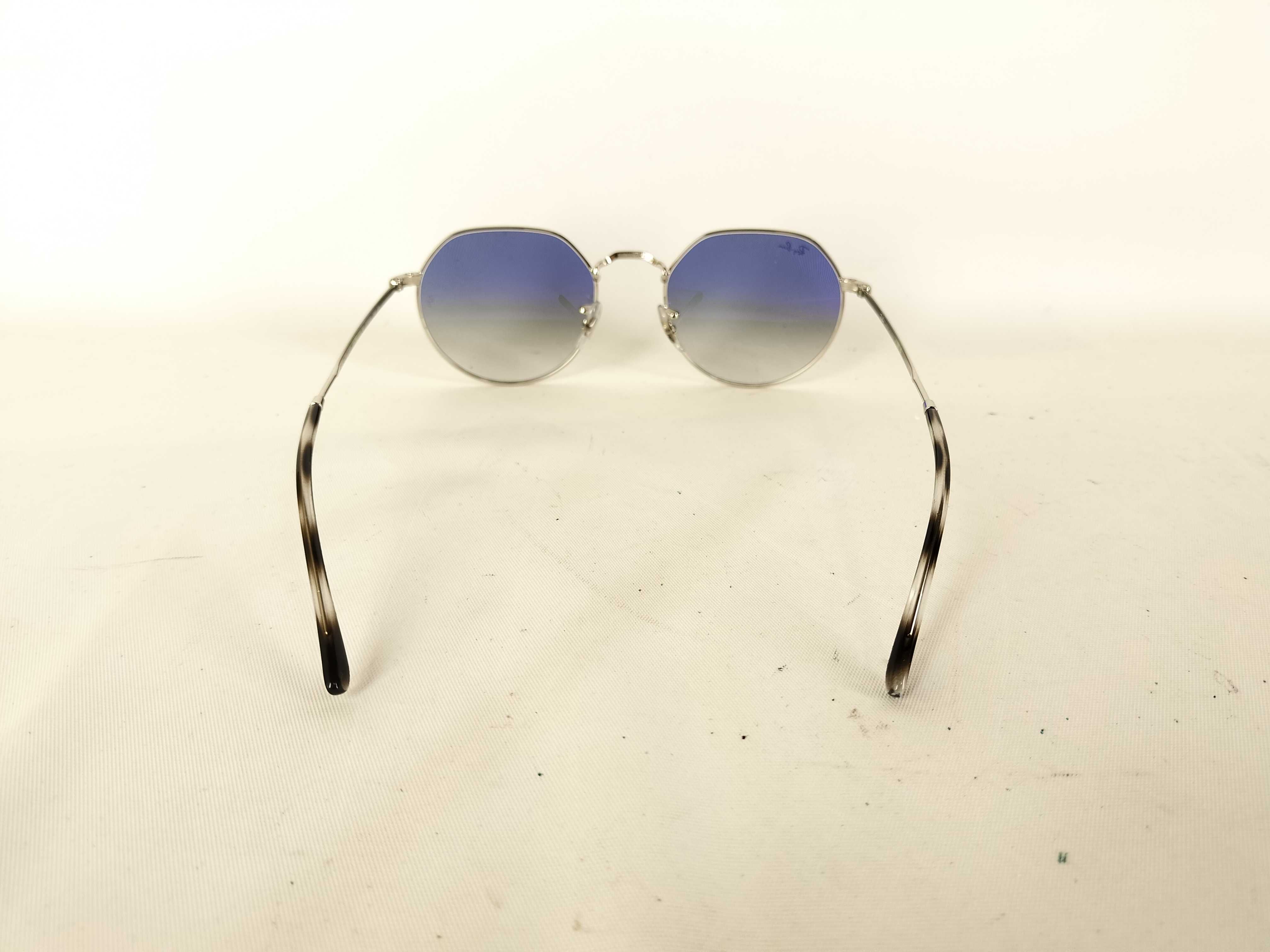 Ray-Ban Jack RB 3565 Polished Silver-Tone Metal Sunglasses with Blue Gradient Lenses