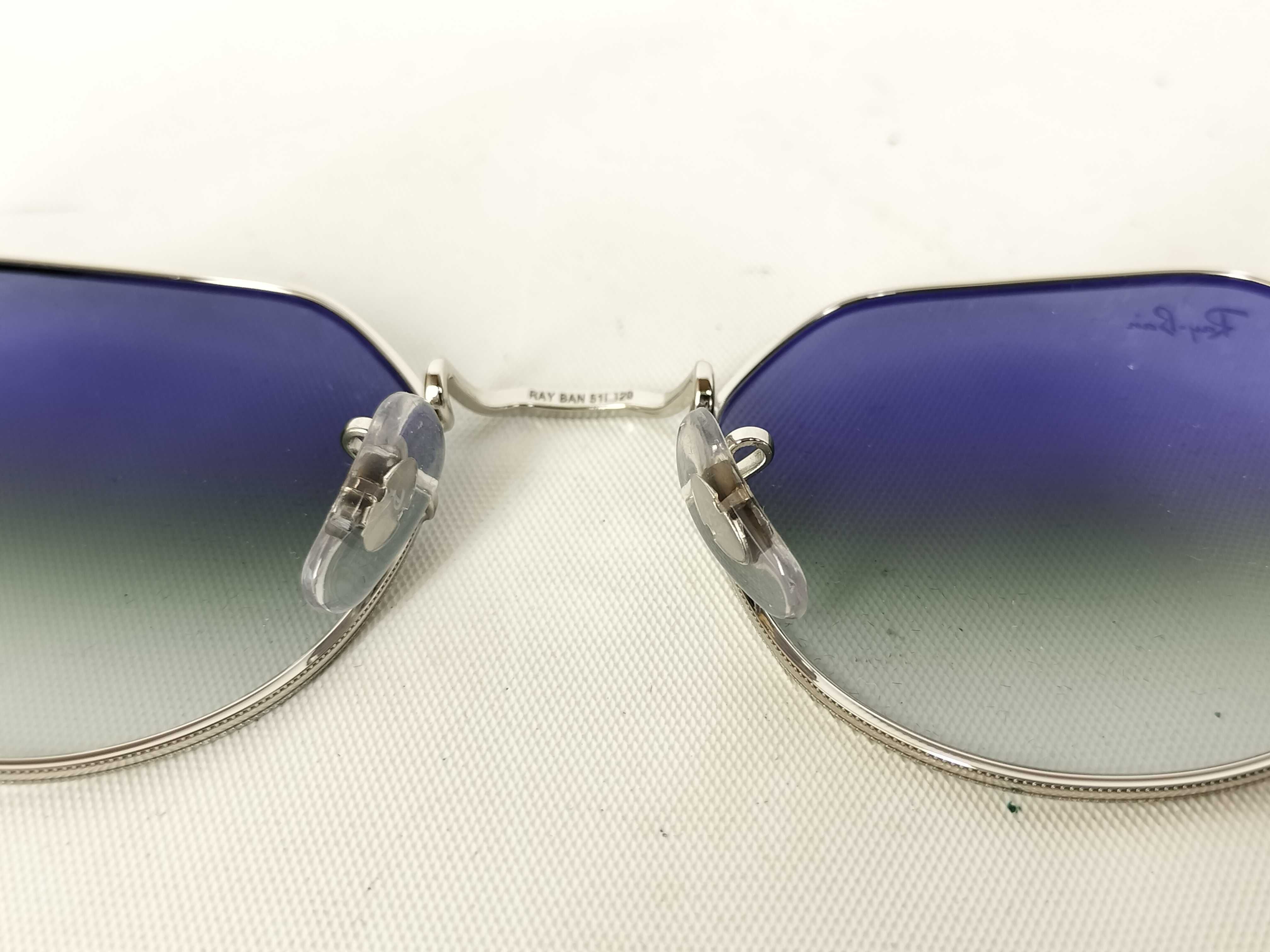 Ray-Ban Jack RB 3565 Polished Silver-Tone Metal Sunglasses with Blue Gradient Lenses