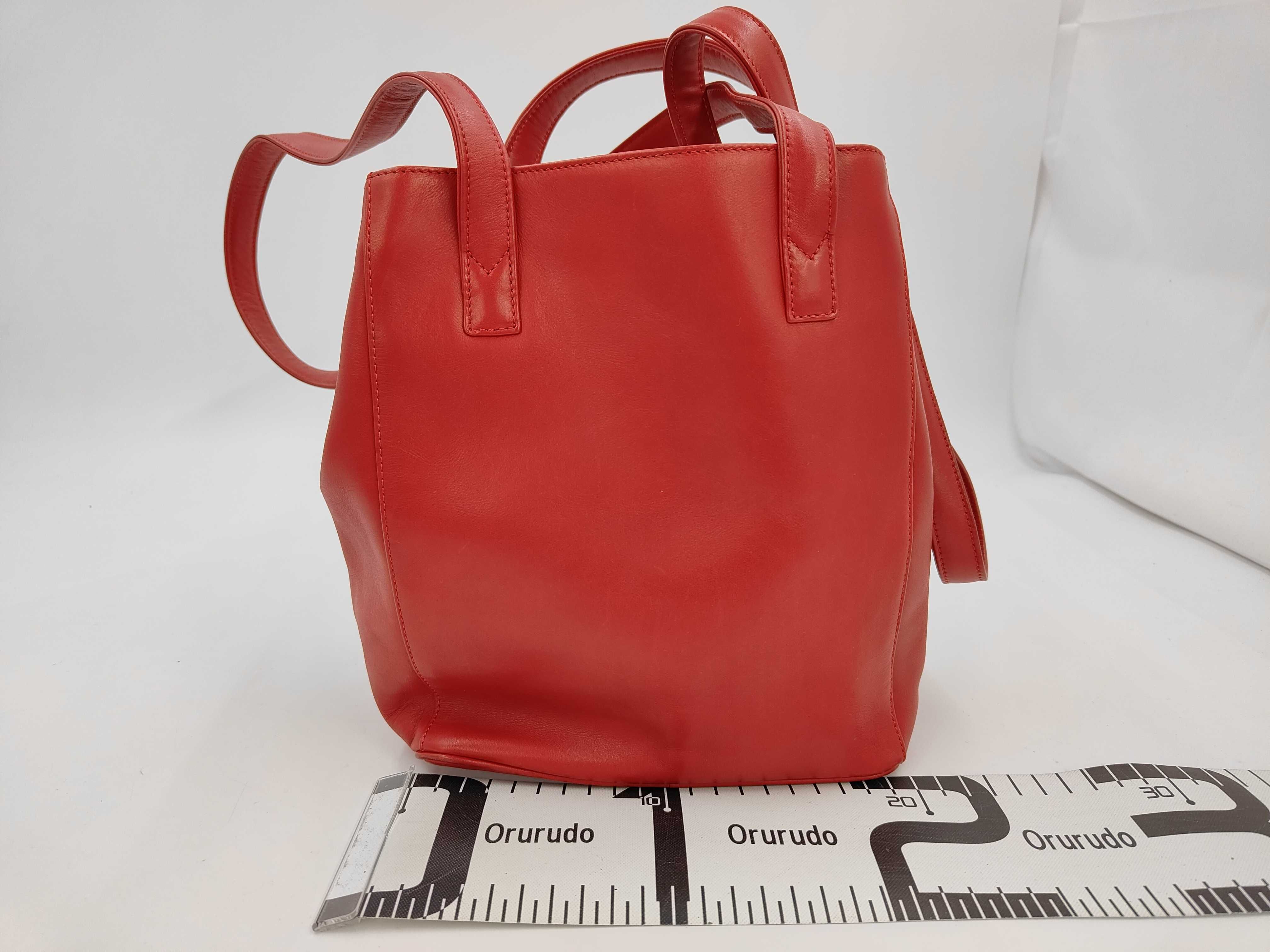 Christian Dior Vintage Red Leather Two-Way Shopper Tote Bag