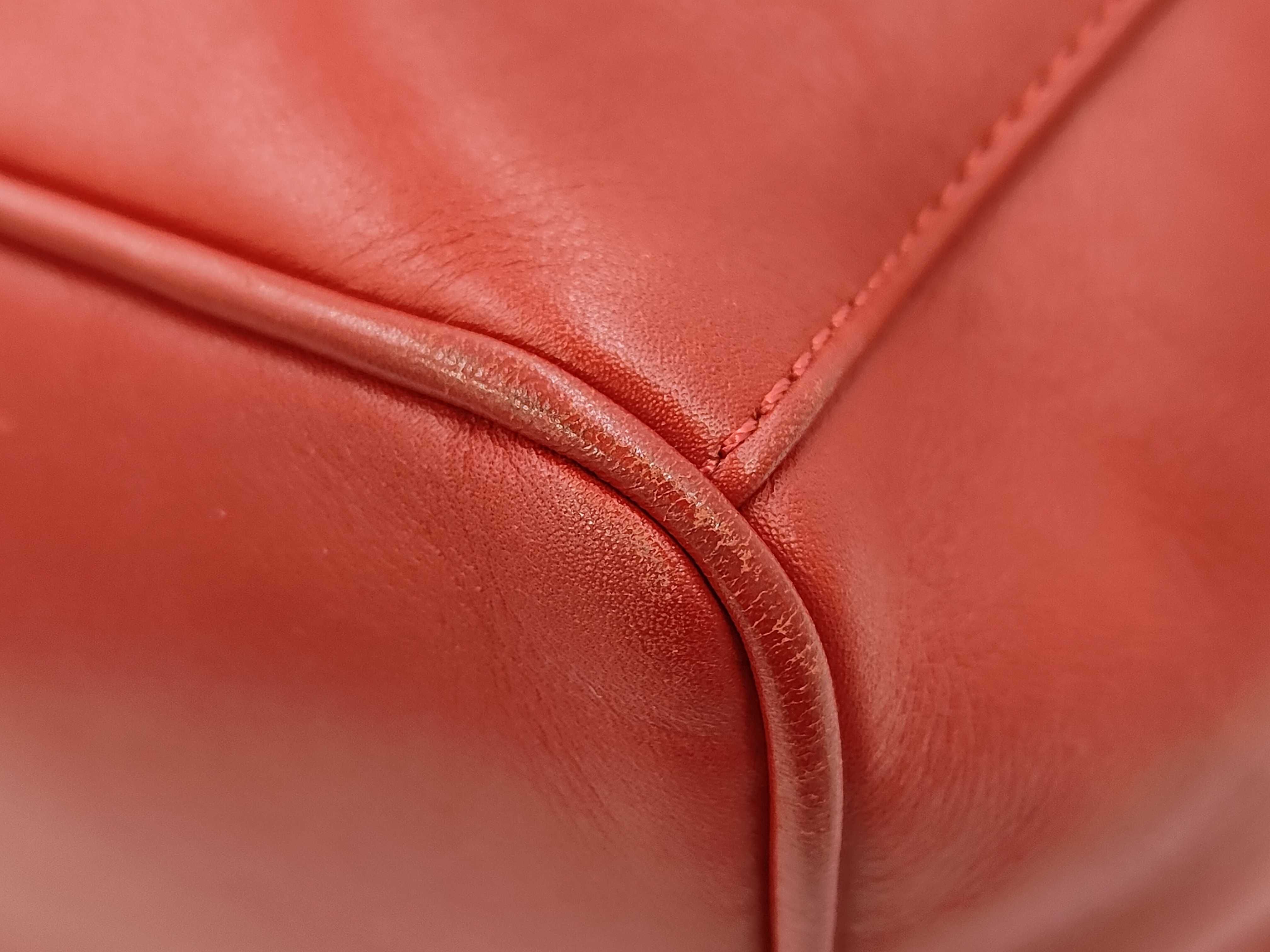 Christian Dior Vintage Red Leather Two-Way Shopper Tote Bag