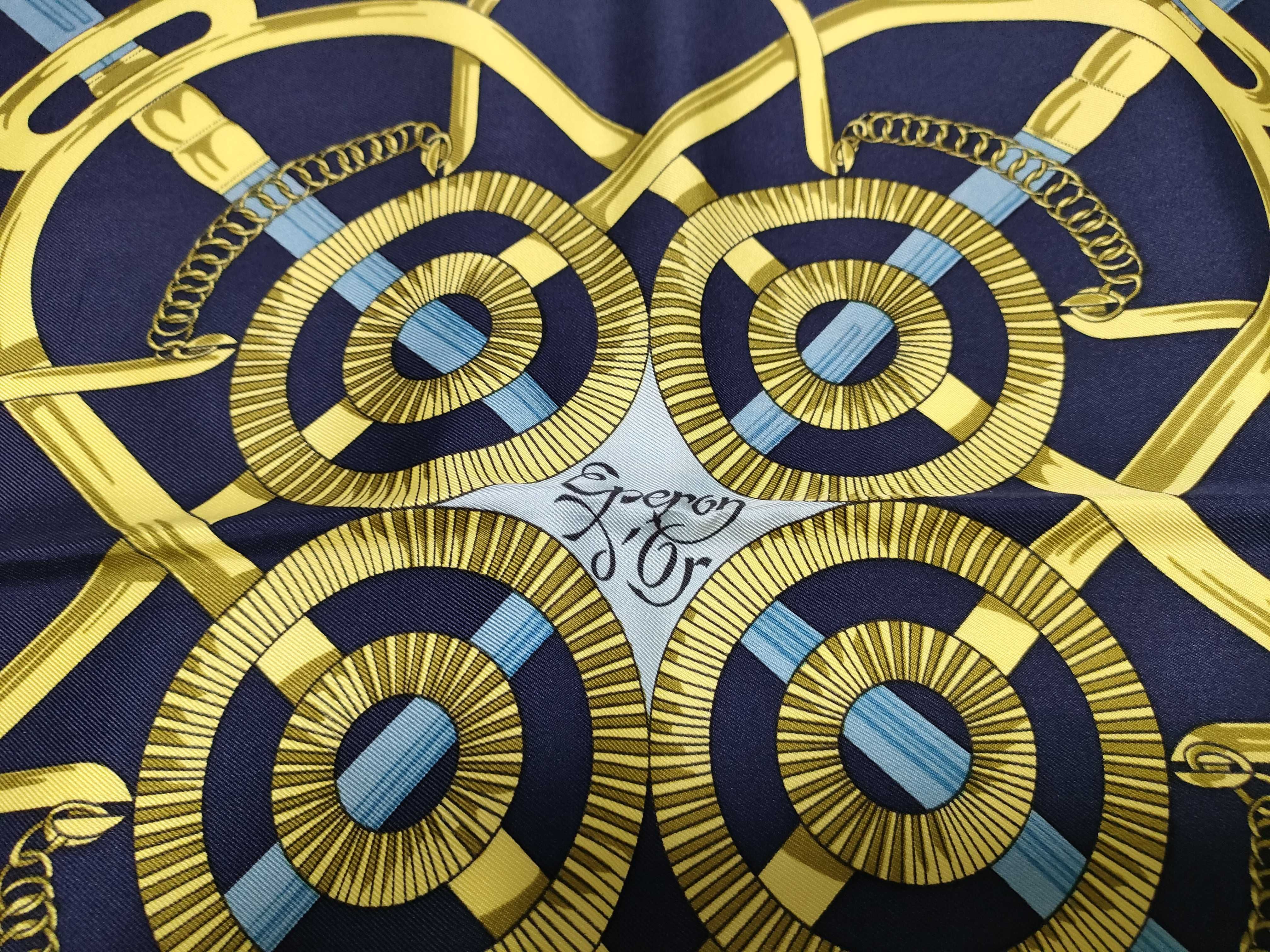 Hermes Eperon d'Or Silk Carre 90 Scarf