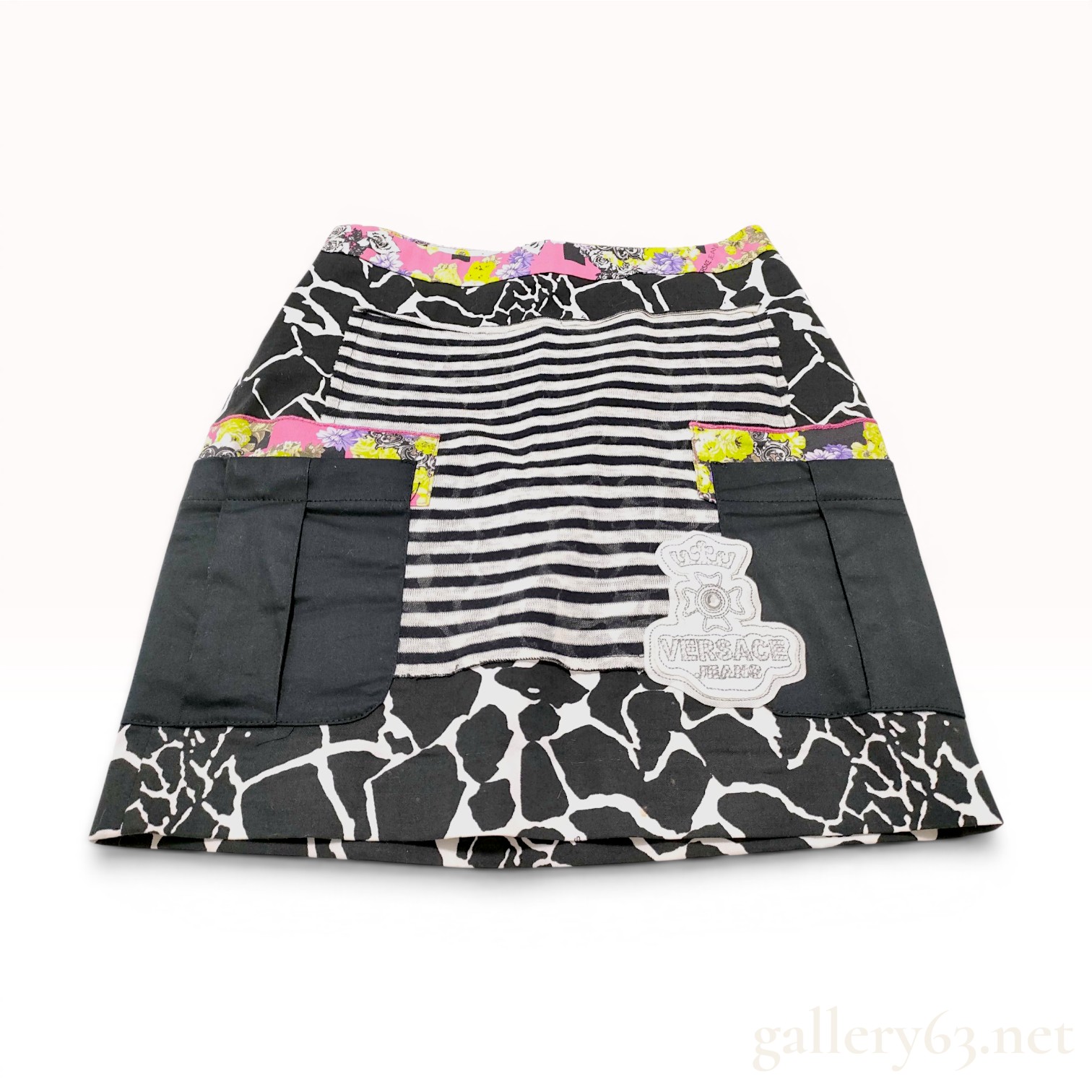 Versace Jeans Spring Summer 2012 Mixed Print Mini Skirt Size IT 36