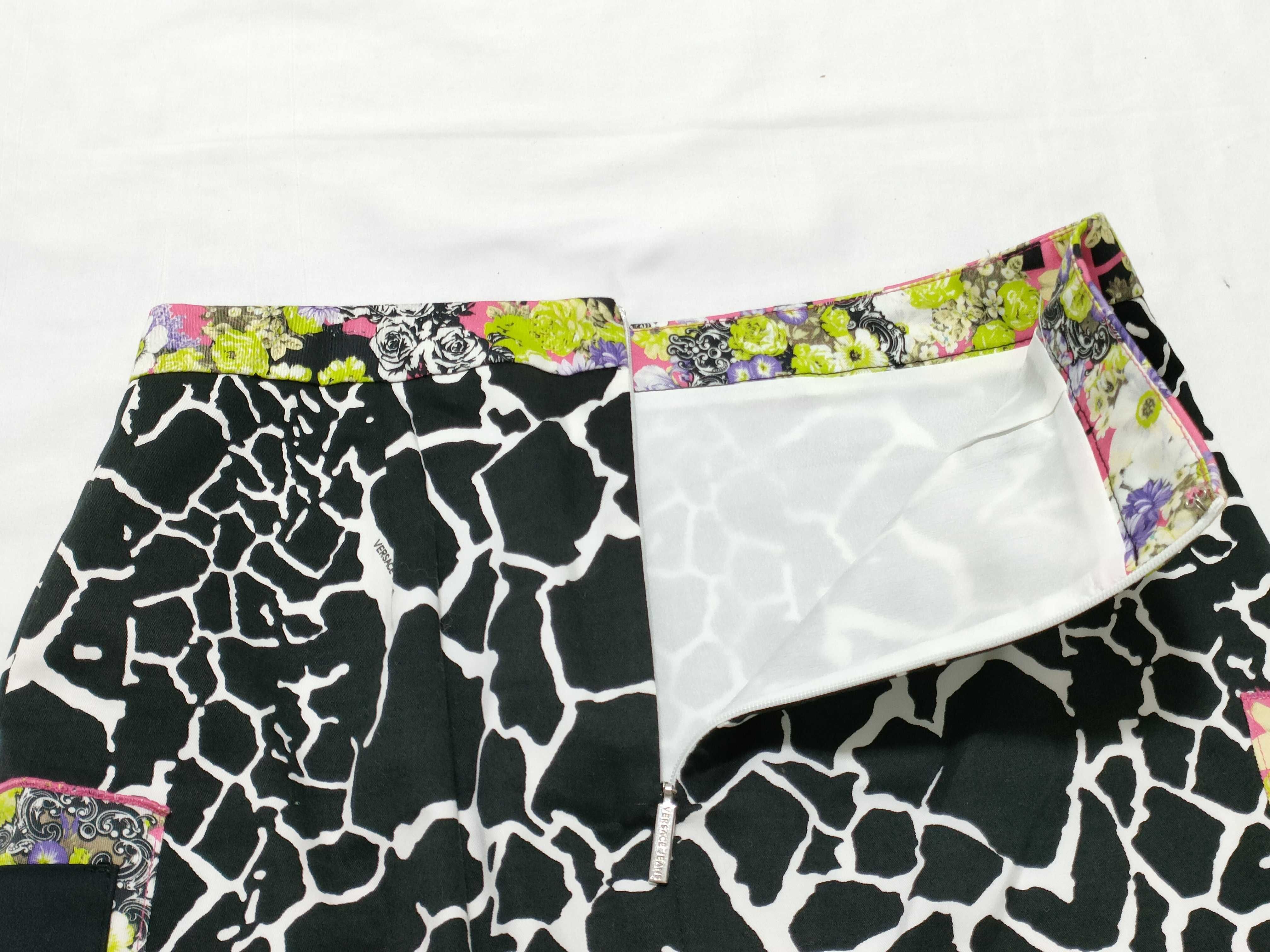 Versace Jeans Spring Summer 2012 Mixed Print Mini Skirt Size IT 36