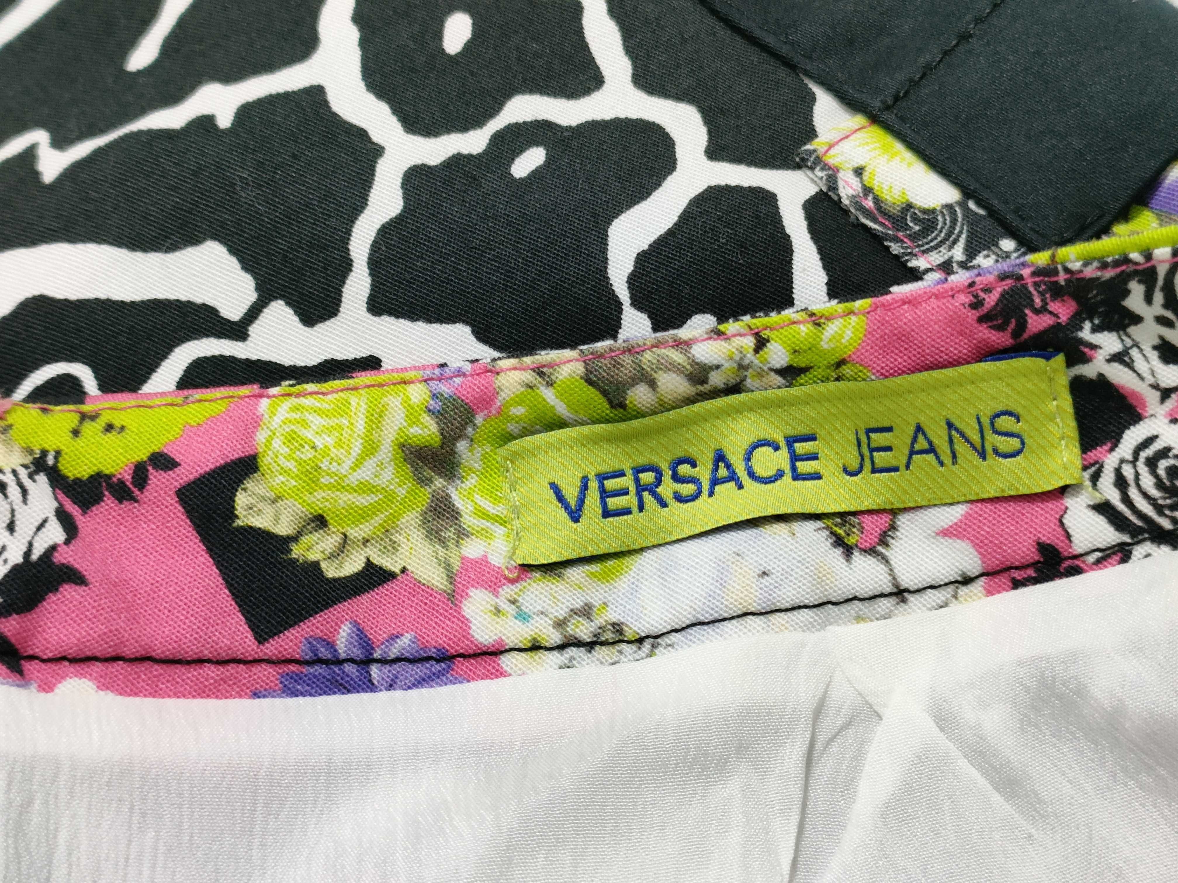 Versace Jeans Spring Summer 2012 Mixed Print Mini Skirt Size IT 36