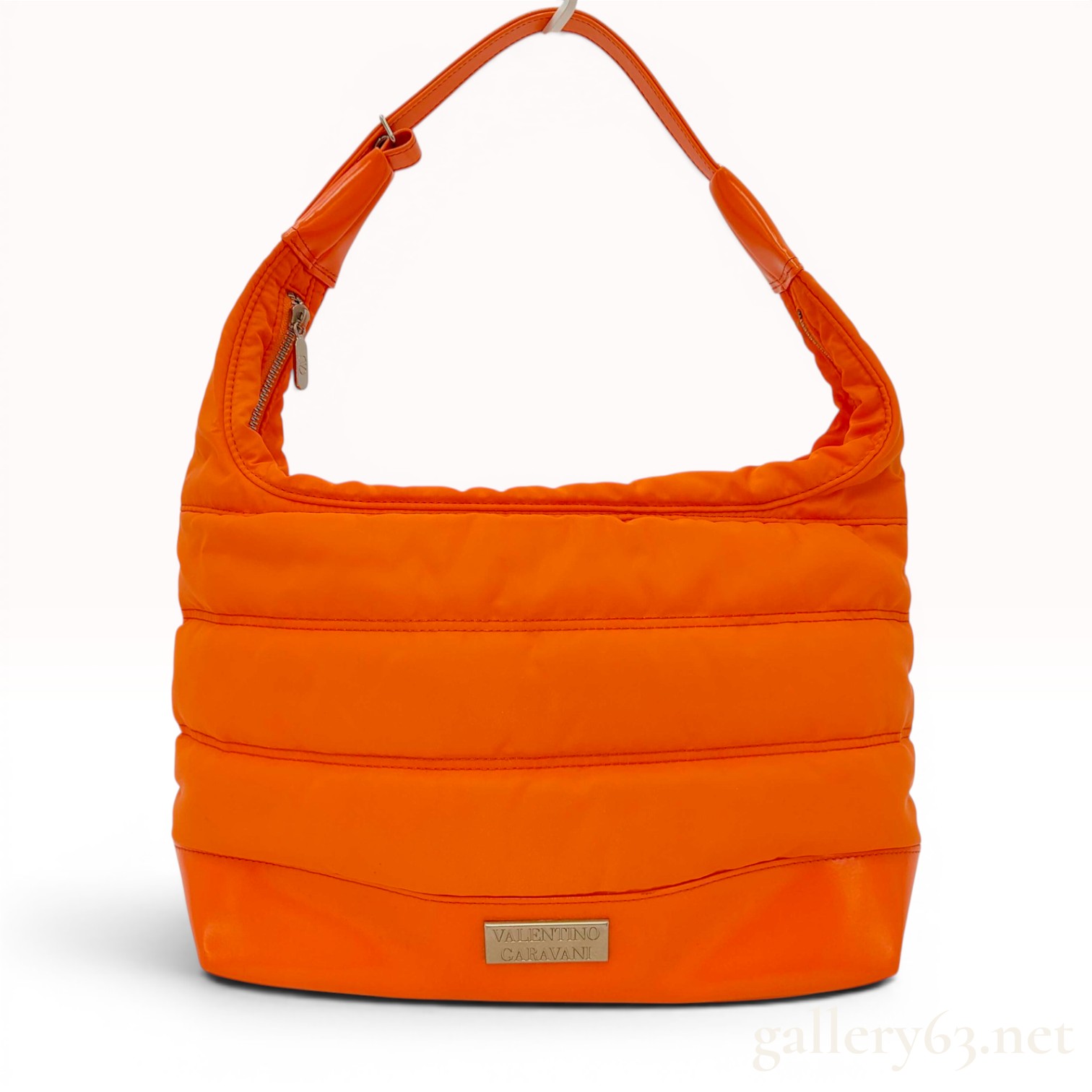 Valentino Garavani Sport Orange Quilted Nylon Hobo Bag