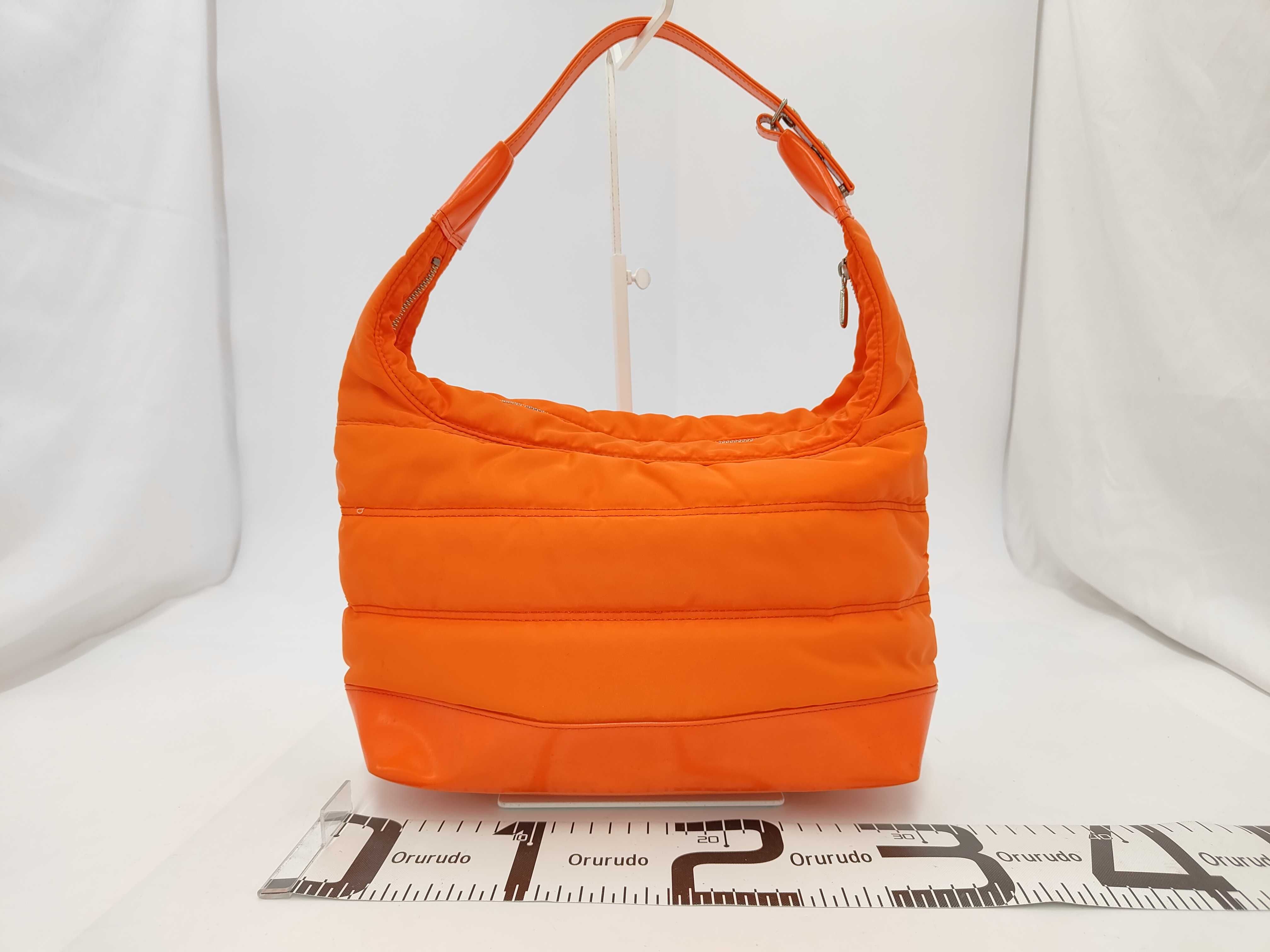 Valentino Garavani Sport Orange Quilted Nylon Hobo Bag