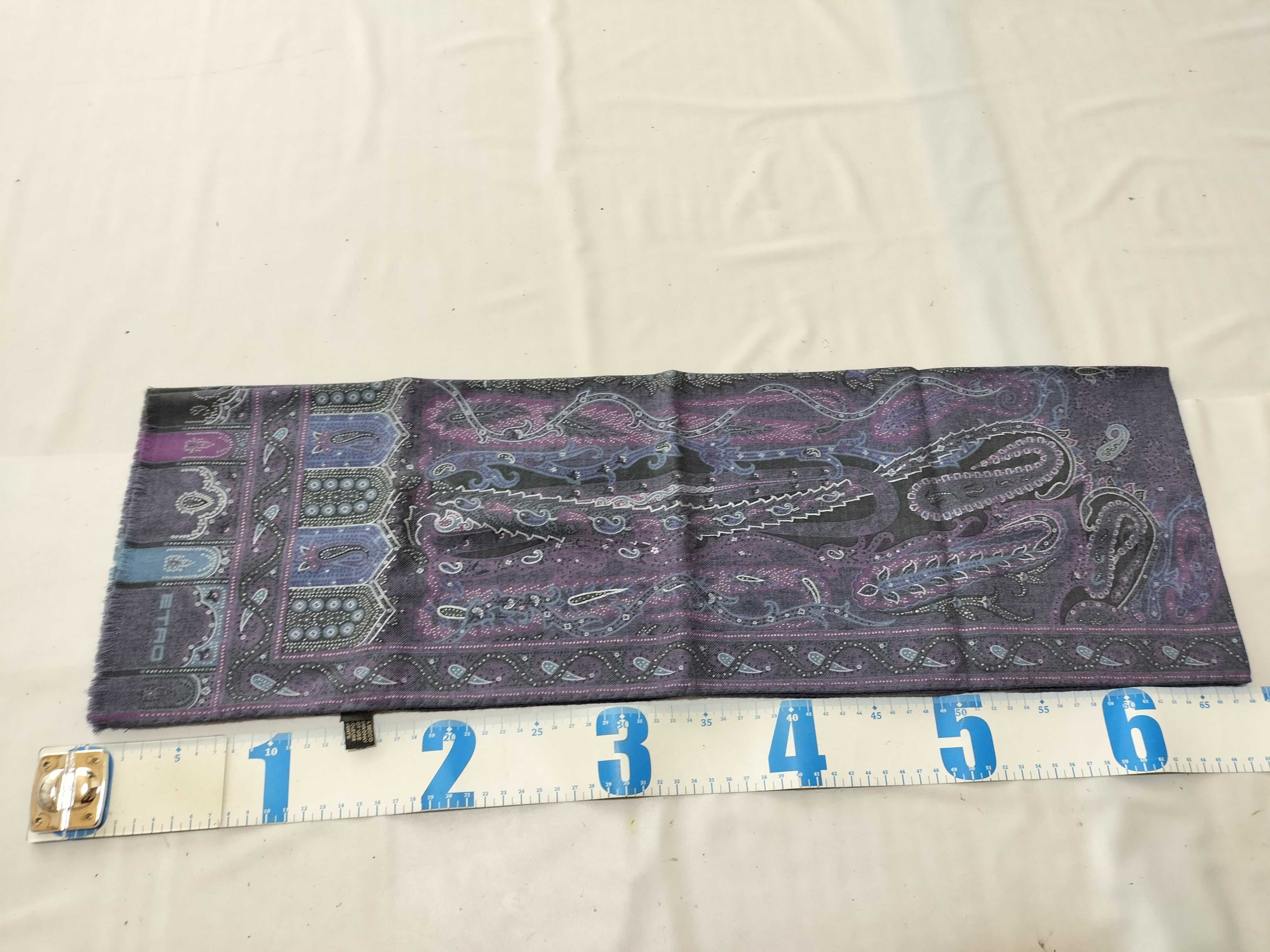Etro Wool and Silk Blend Paisley Scarf