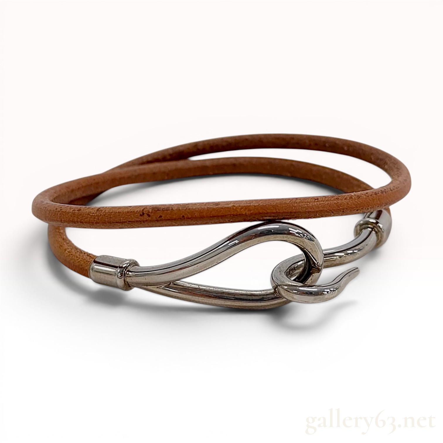Hermes Jumbo Double Wrap Leather Bracelet with Box