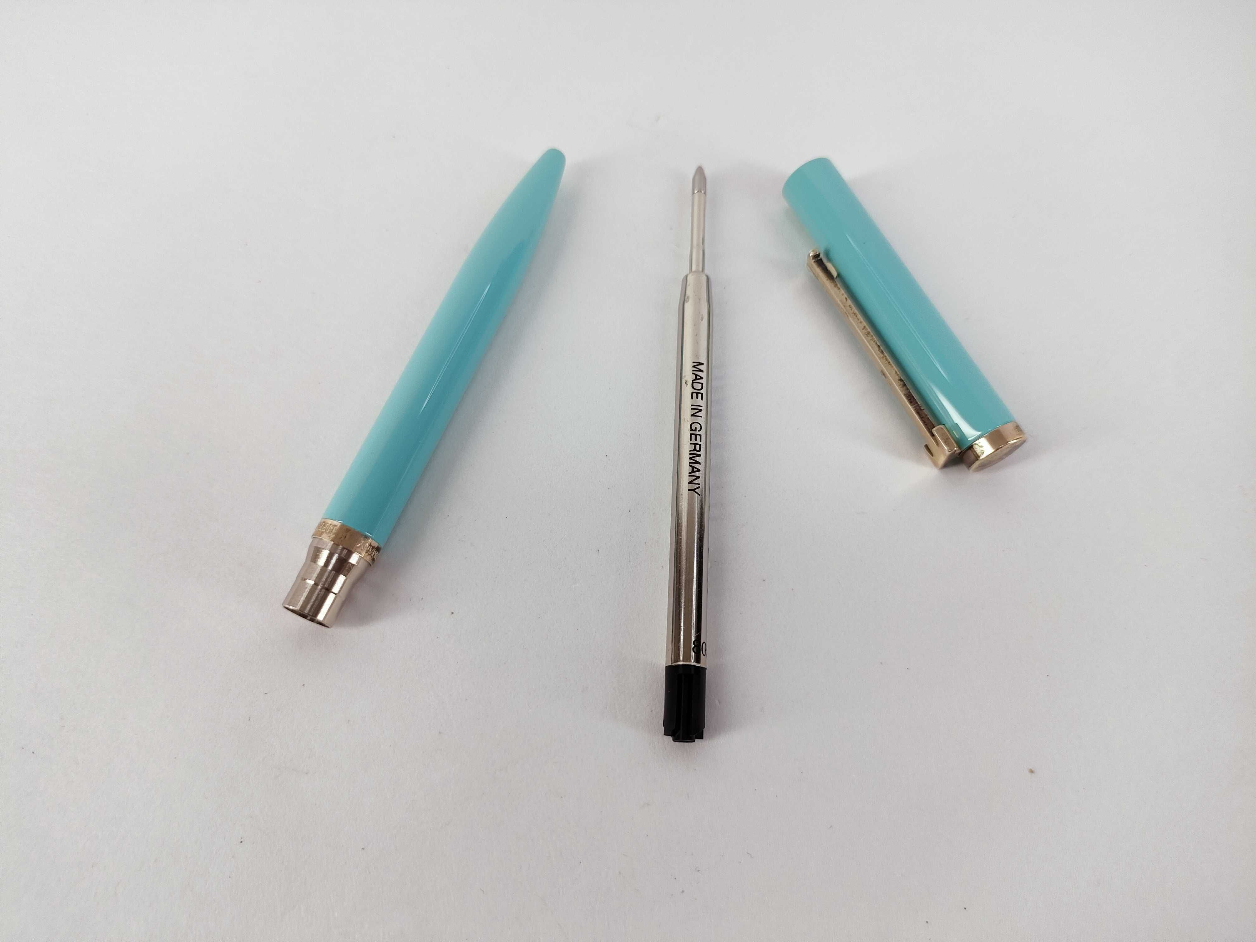 Tiffany & Co. Sterling Silver and Tiffany Blue Lacquer Ballpoint Pen