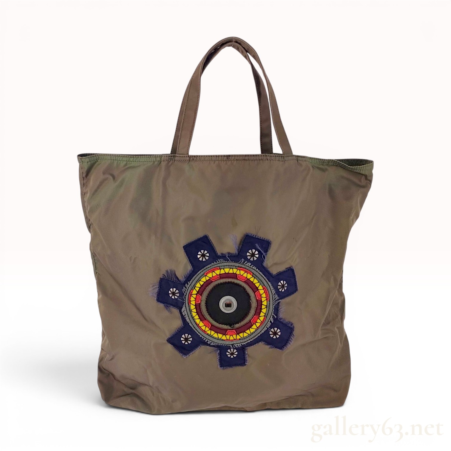 Prada Tessuto Robot Applique Nylon Tote Bag