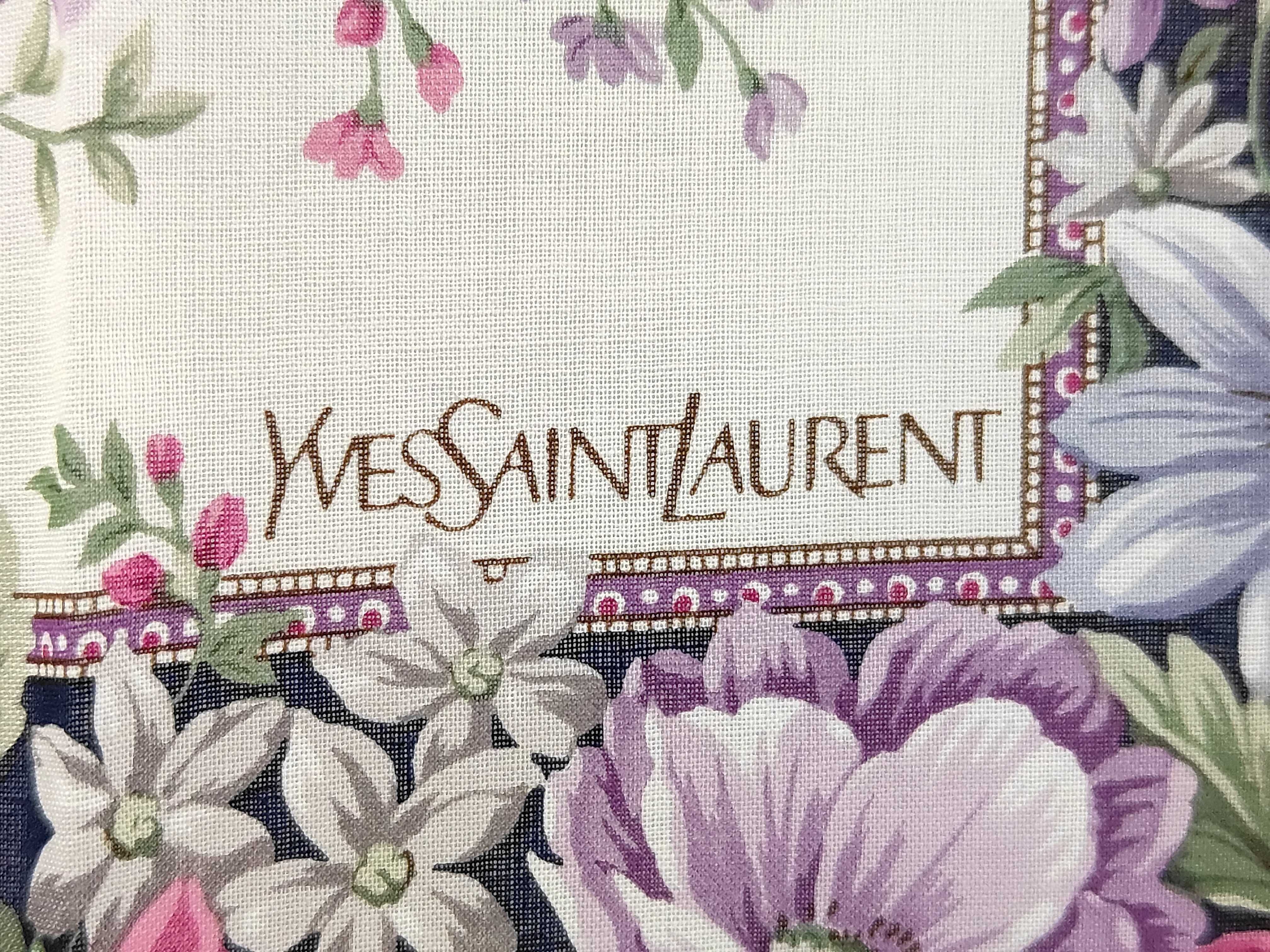 Yves Saint Laurent Floral Print Cotton Handkerchief