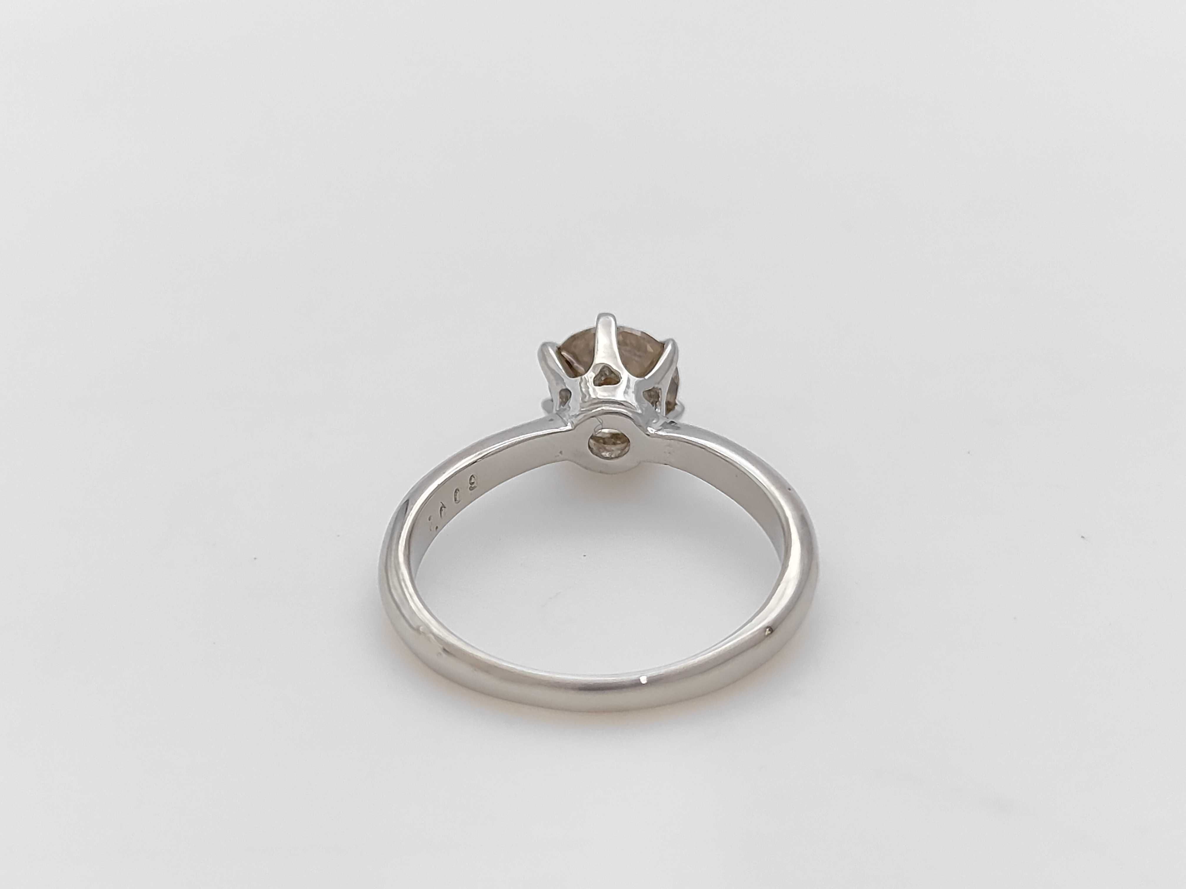 Platinum Solitaire Ring with 1.009 Carat Round Brilliant Cut Fancy Brown Diamond