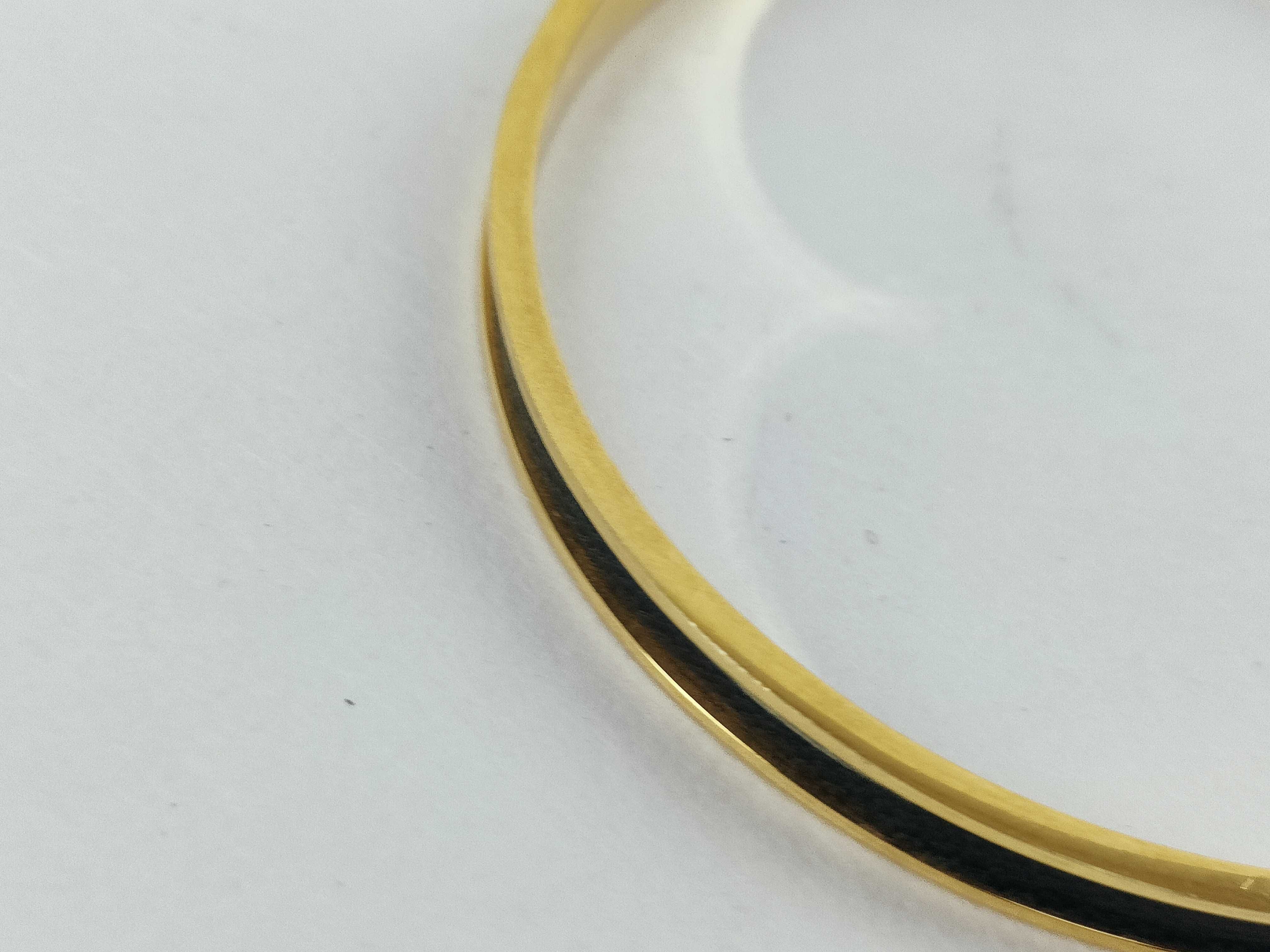 Loewe Gold-Tone and Black Leather Anagram Bangle Bracelet