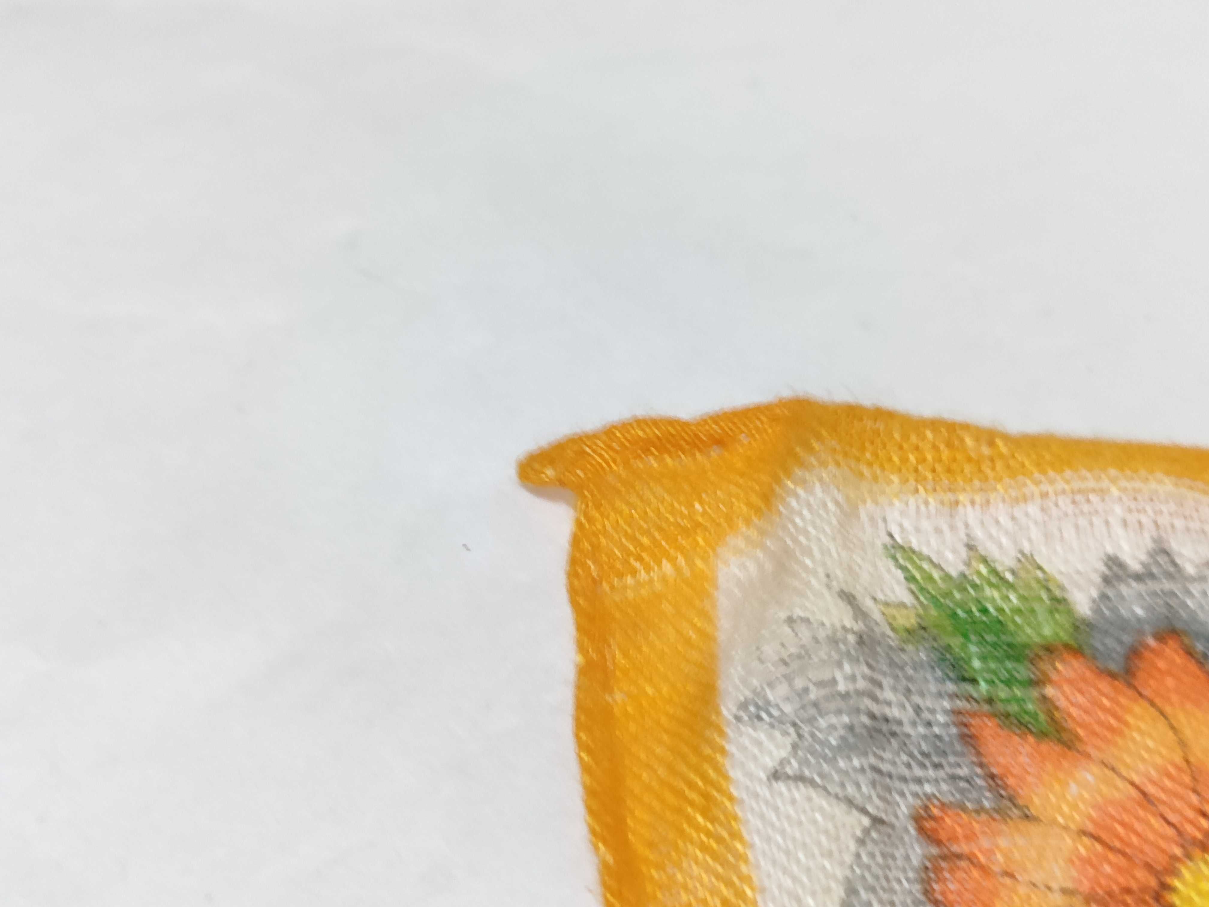 Vintage Gucci Flora Pattern Orange Linen Blend Scarf