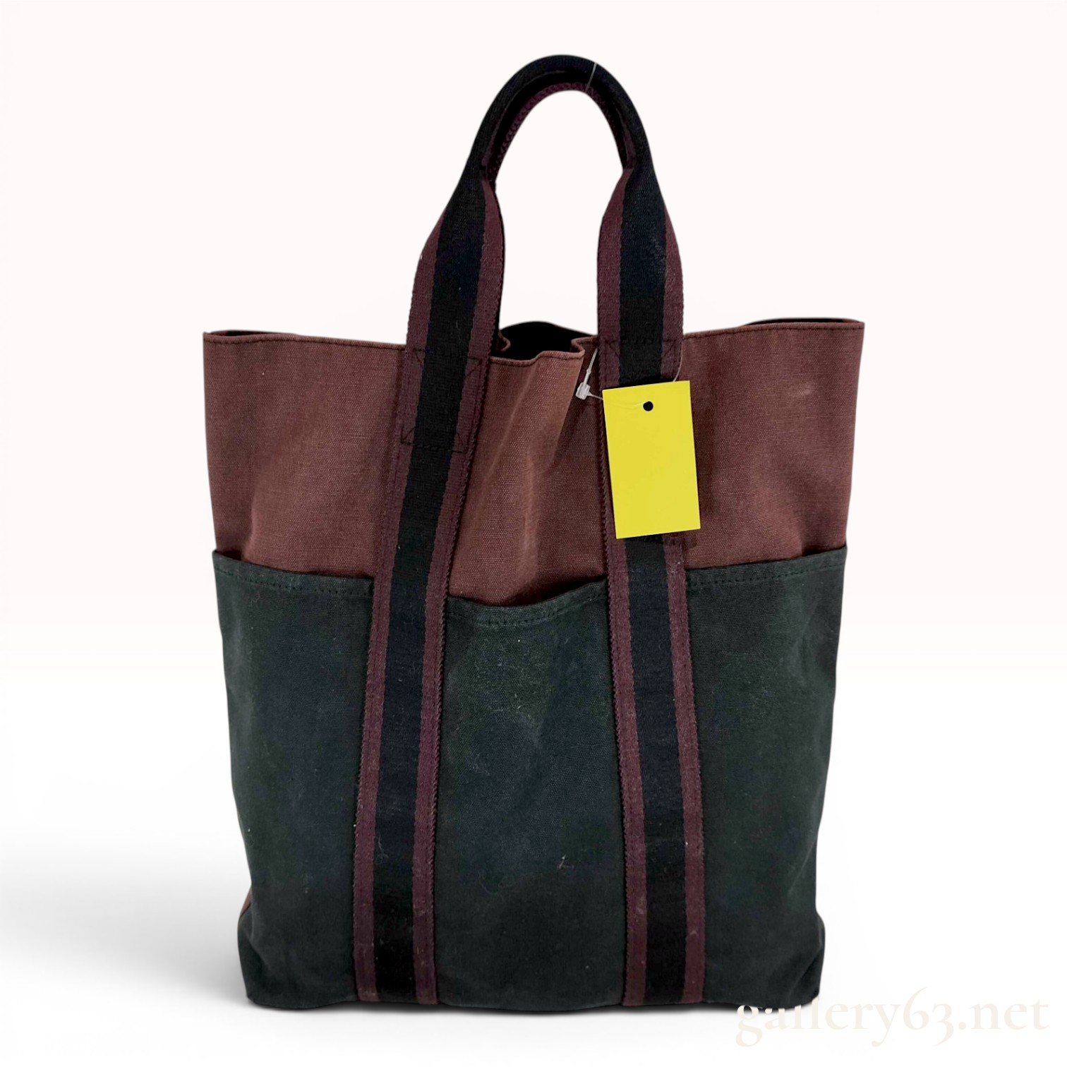 Hermes Fourre Tout Two Tone Canvas Tote Bag