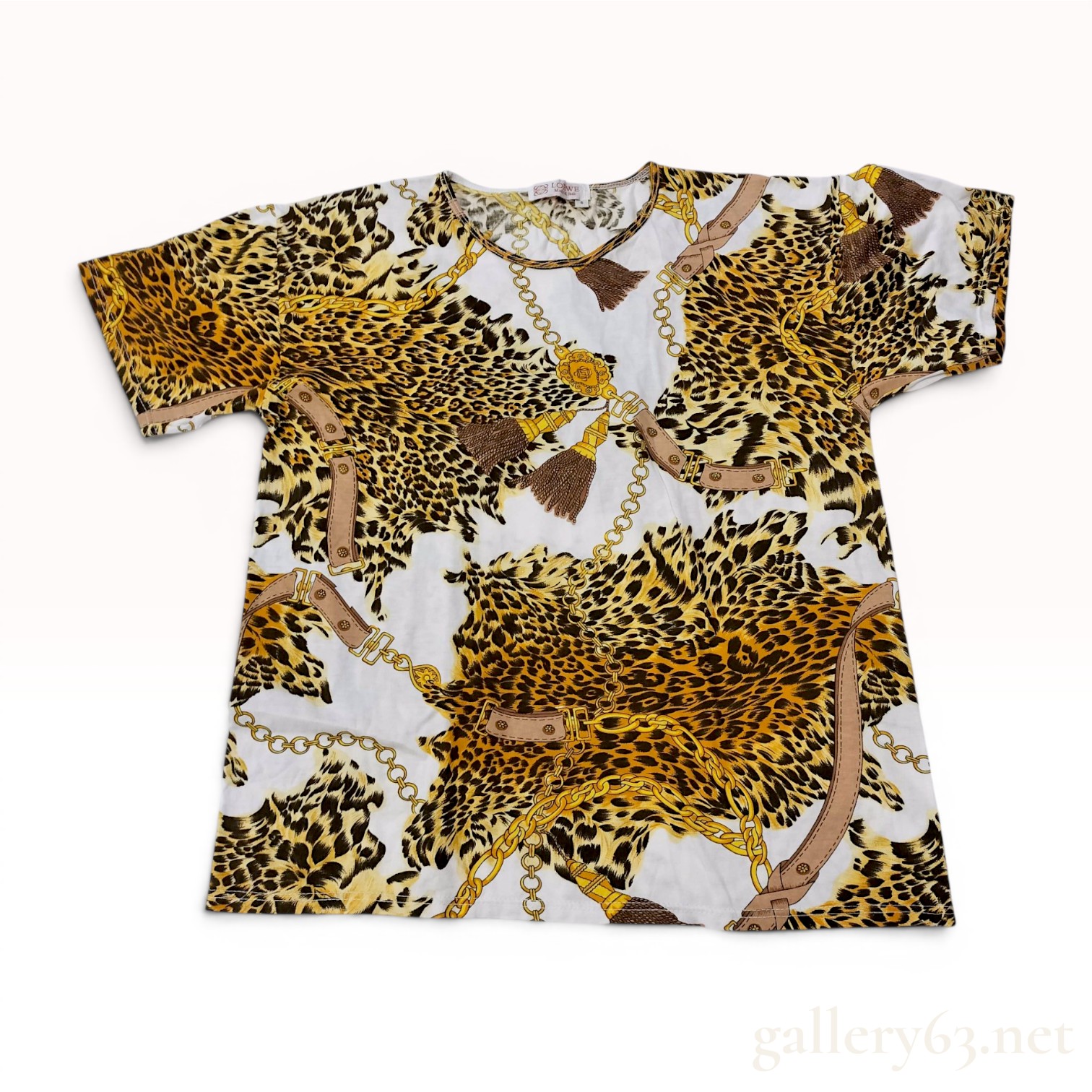 Loewe Vintage Leopard and Chain Link Graphic T-Shirt