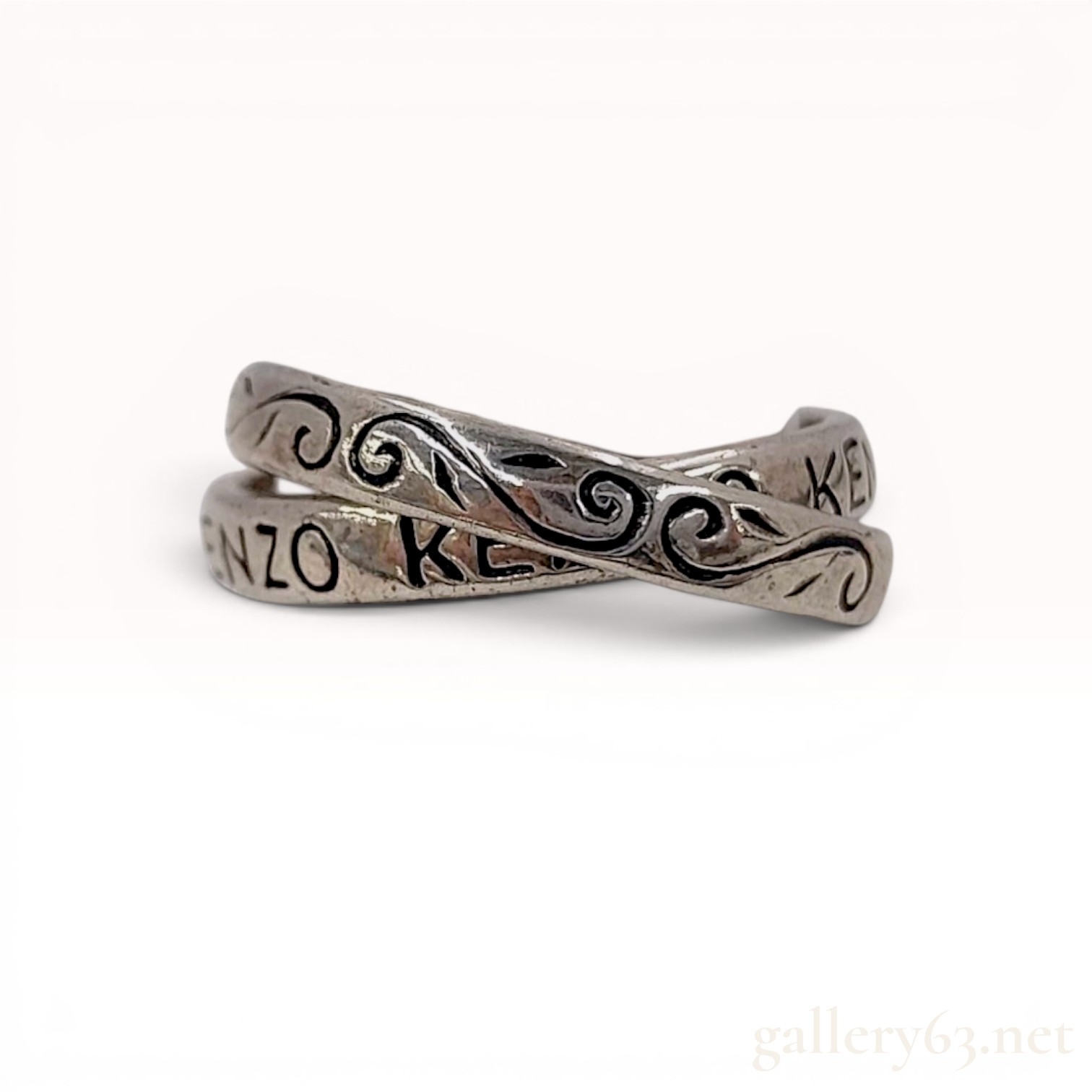 Kenzo Sterling Silver Interlocking Double Band Ring