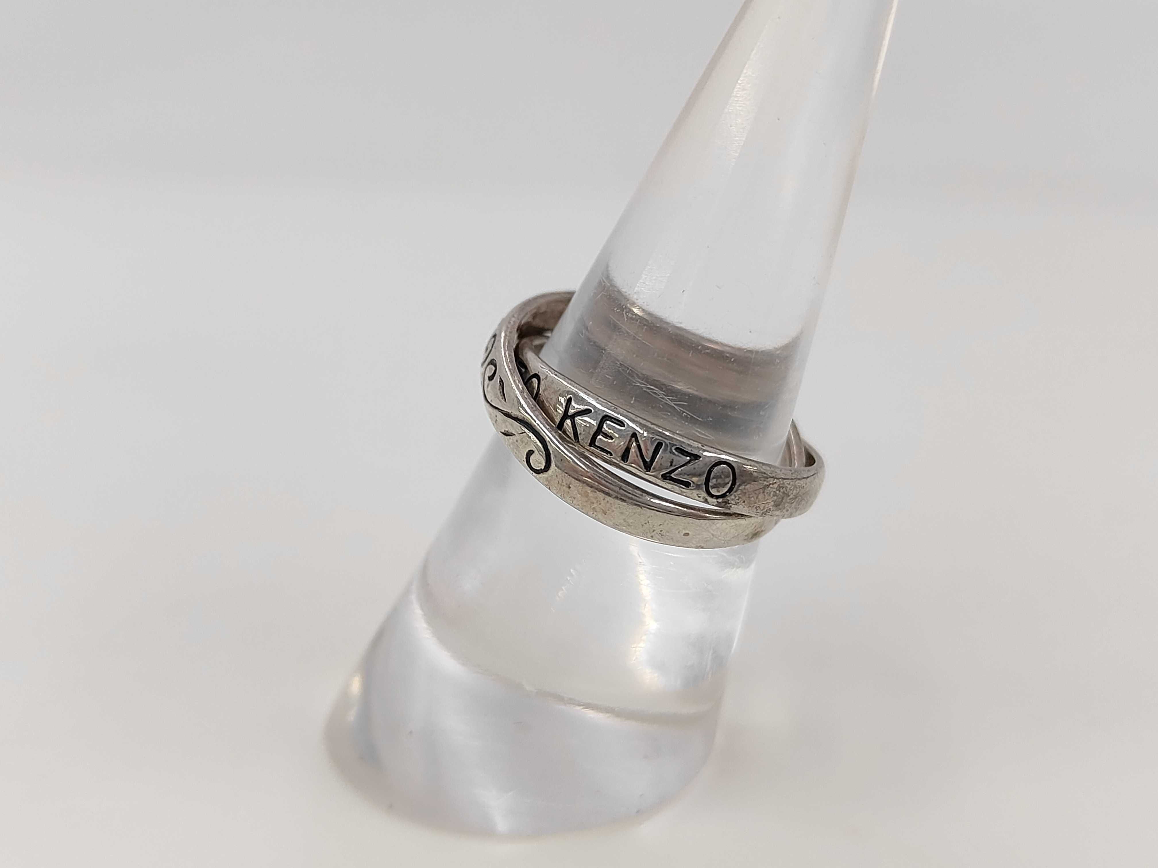 Kenzo Sterling Silver Interlocking Double Band Ring
