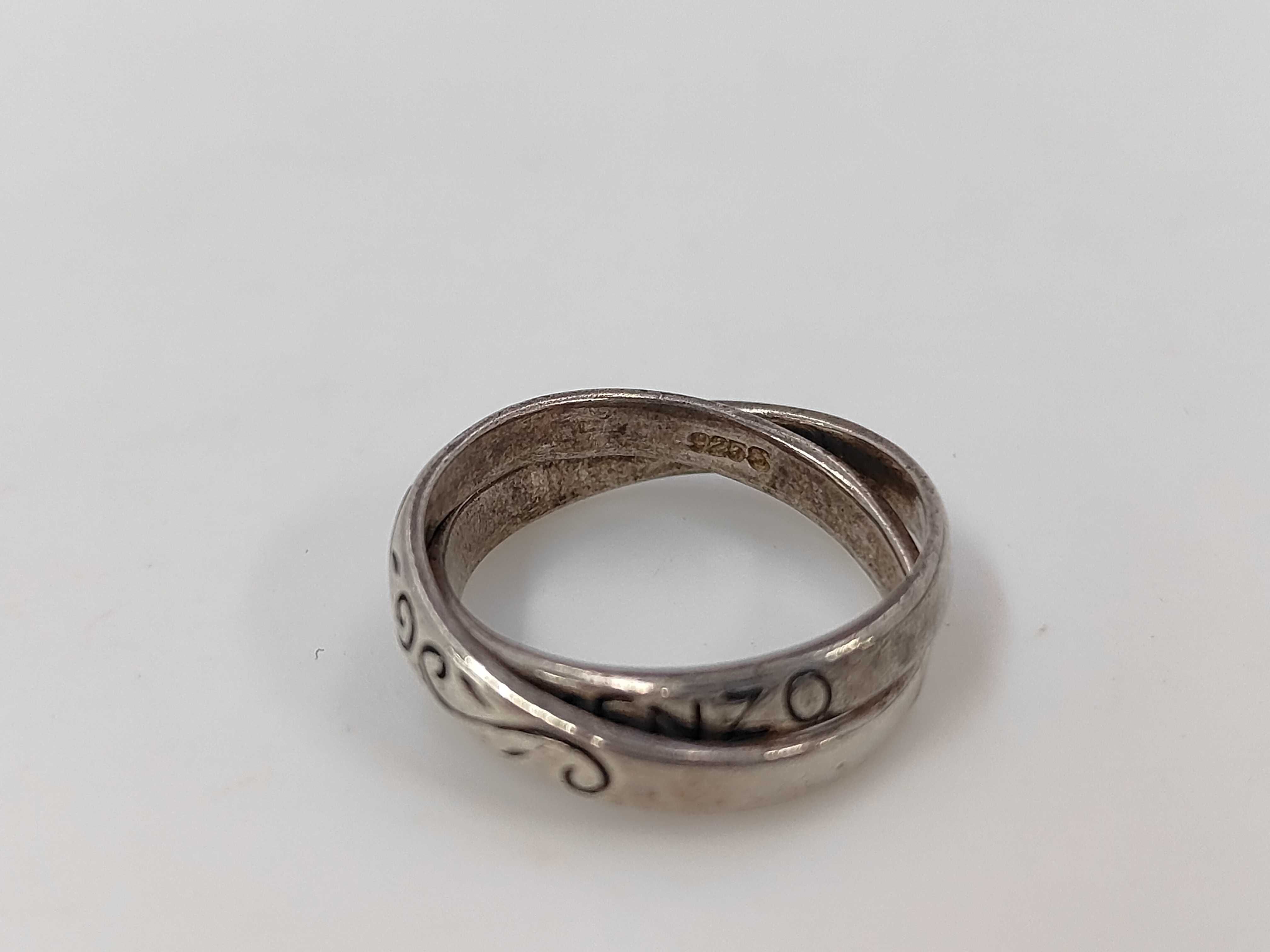 Kenzo Sterling Silver Interlocking Double Band Ring