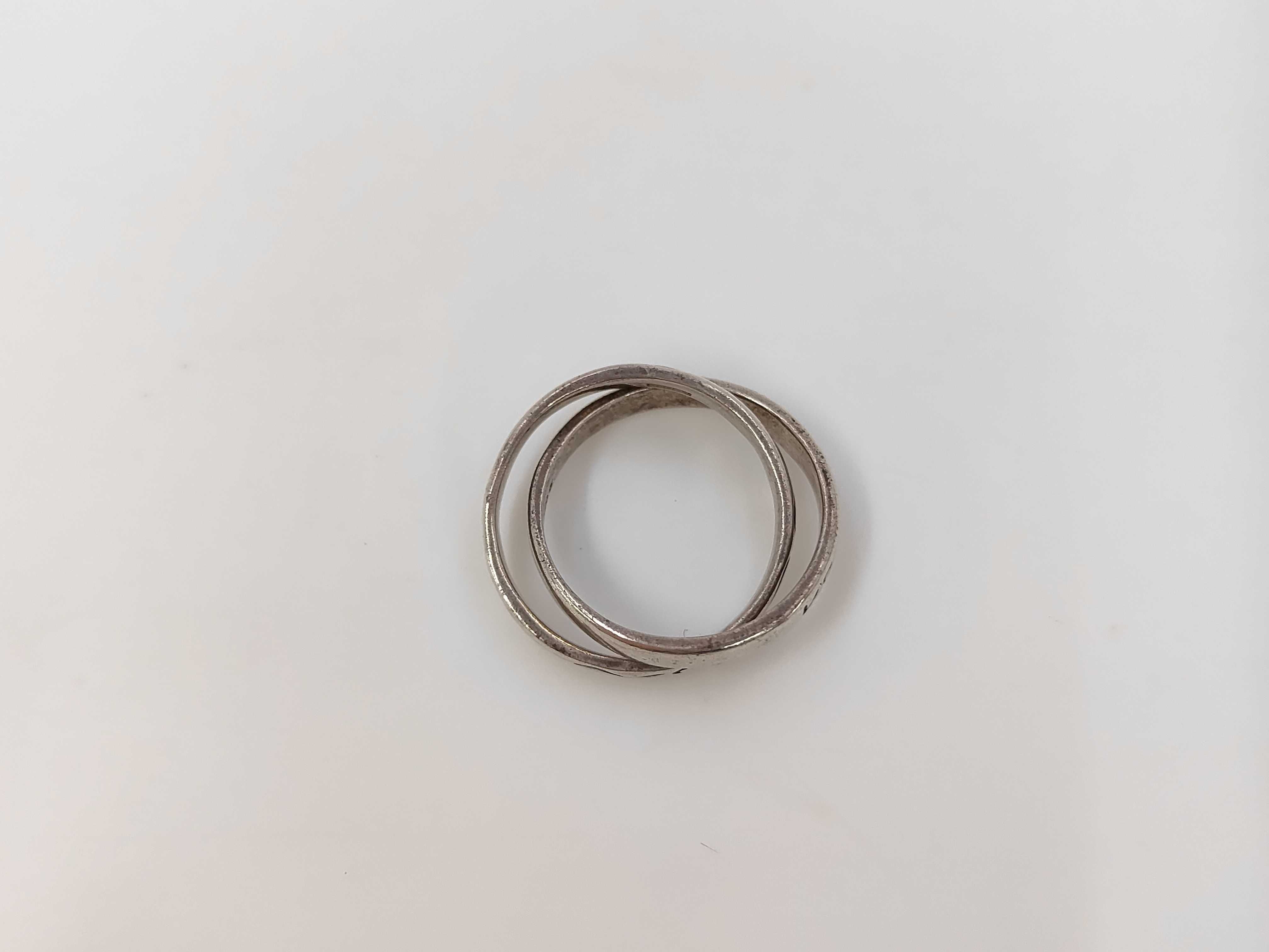 Kenzo Sterling Silver Interlocking Double Band Ring