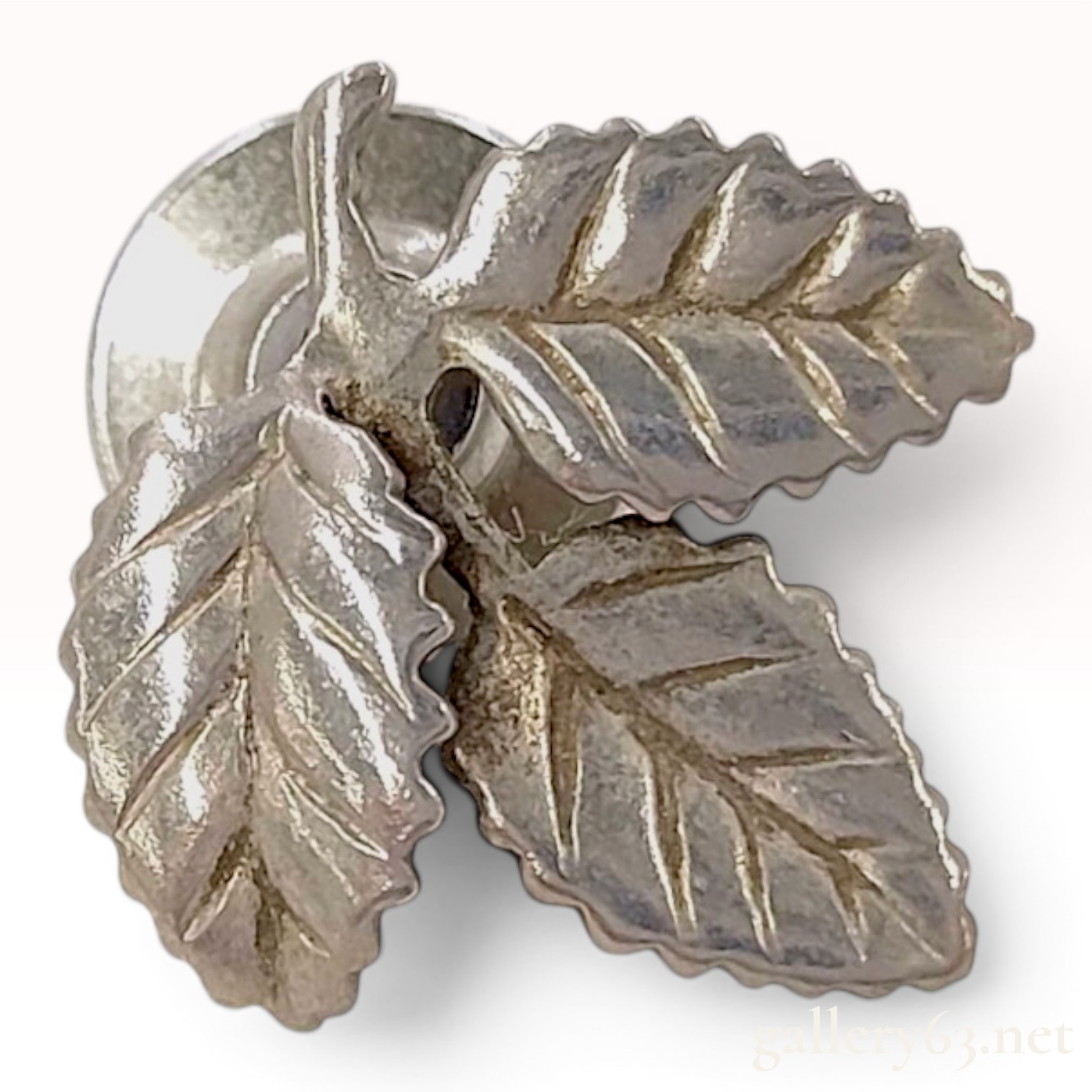 Tiffany and Co. Sterling Silver Three Leaf Cluster Lapel Pin