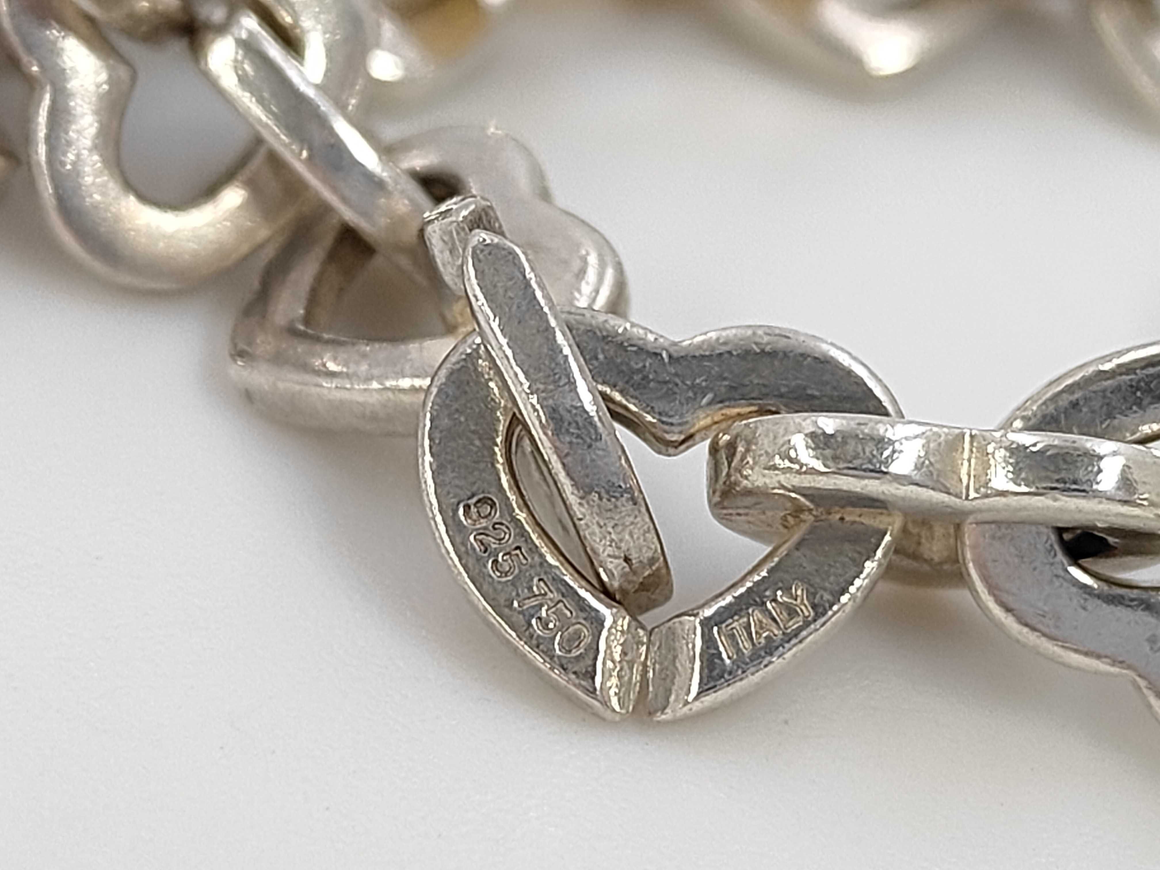 Tiffany & Co. Sterling Silver and 18K Yellow Gold Heart Link Bracelet