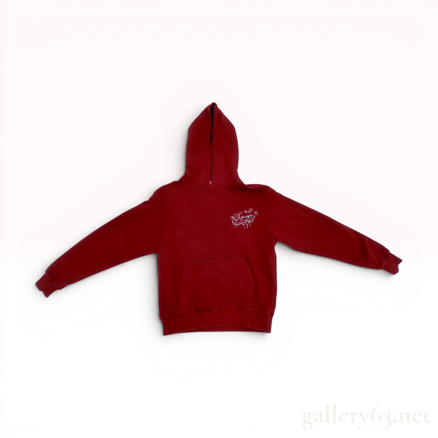 Kenzo Paris Cotton Tiger Motif Pullover Hoodie, Burgundy, Size S