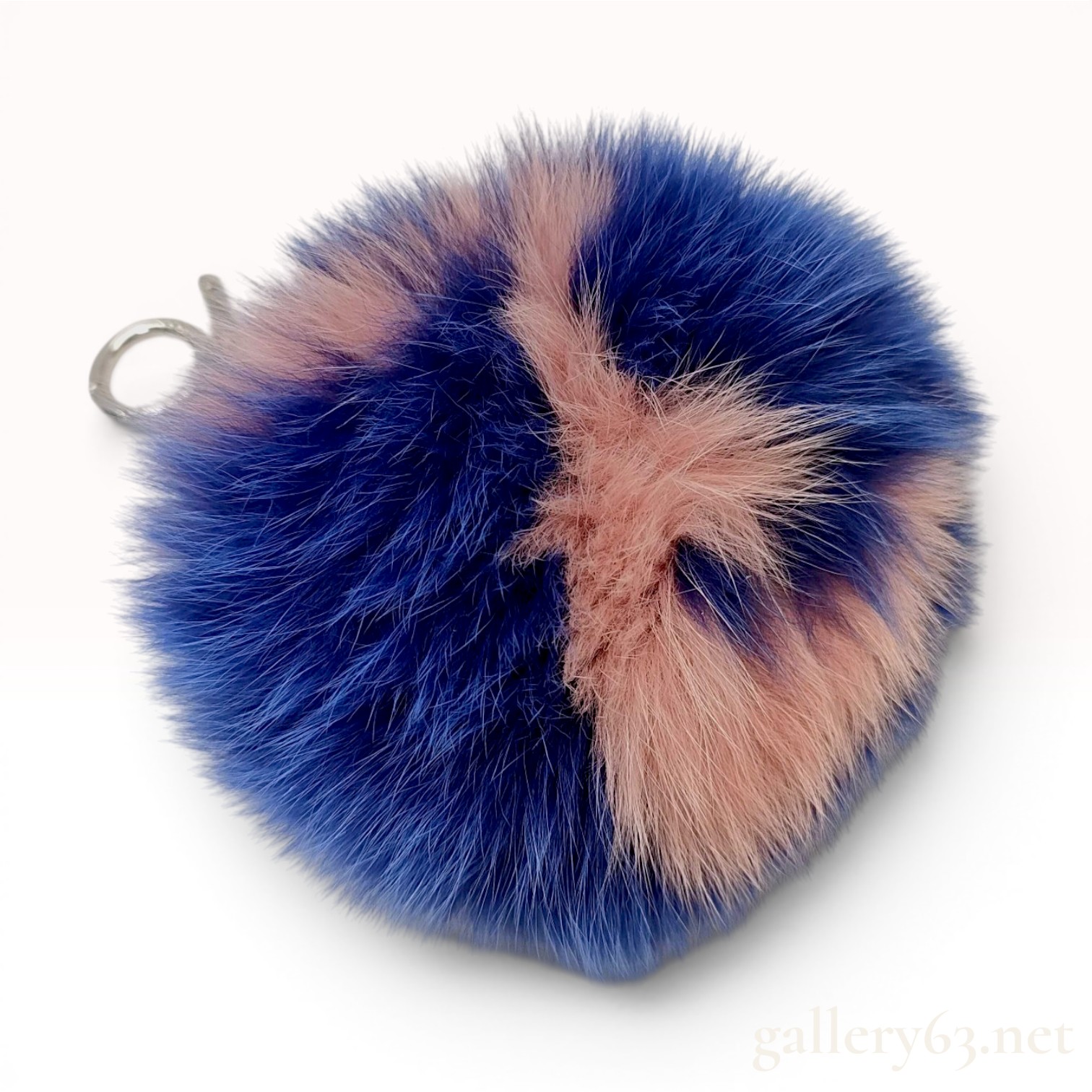 Fendi Blue and Pink Fur Pom-Pom Bag Charm
