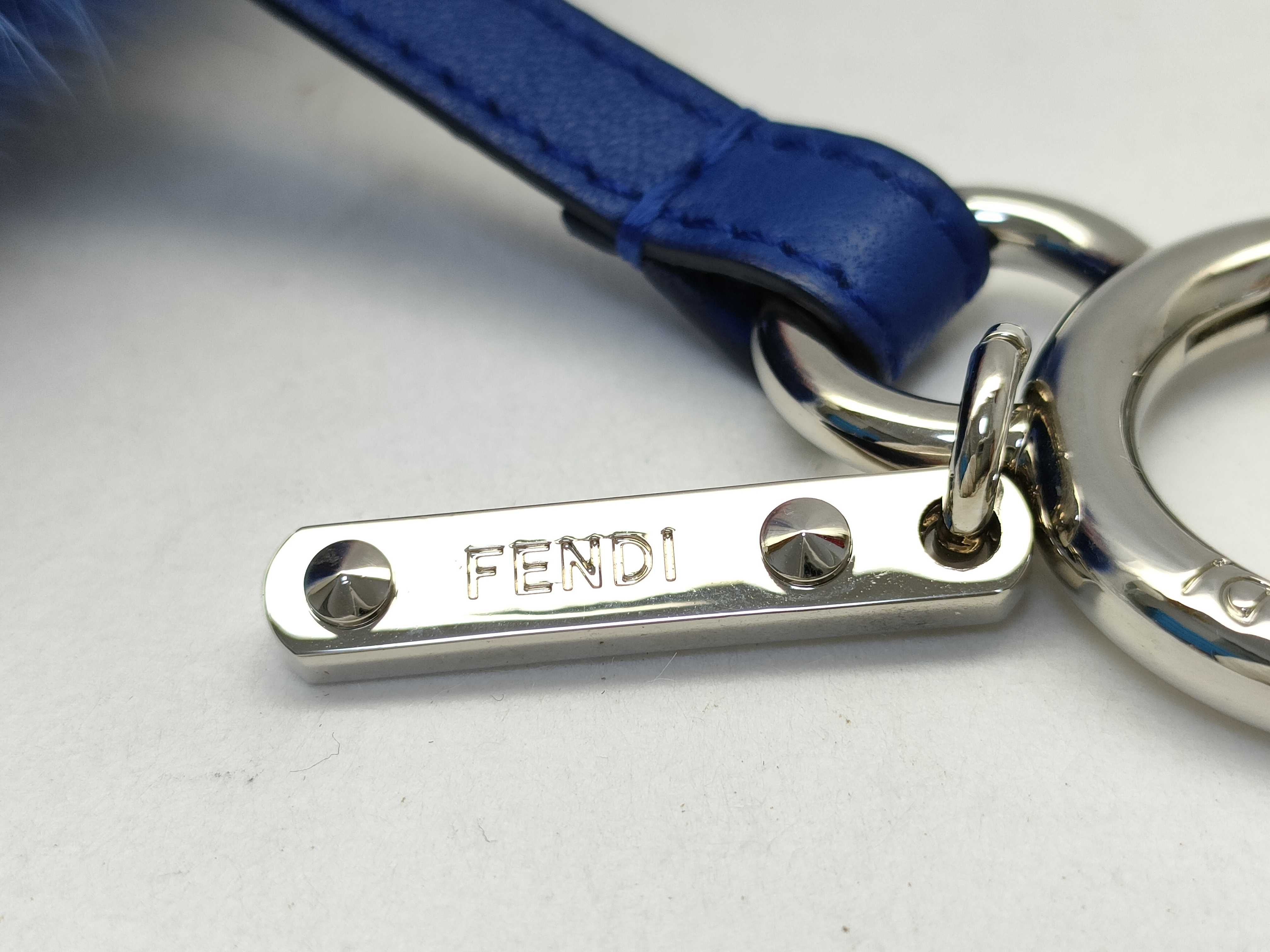 Fendi Blue and Pink Fur Pom-Pom Bag Charm