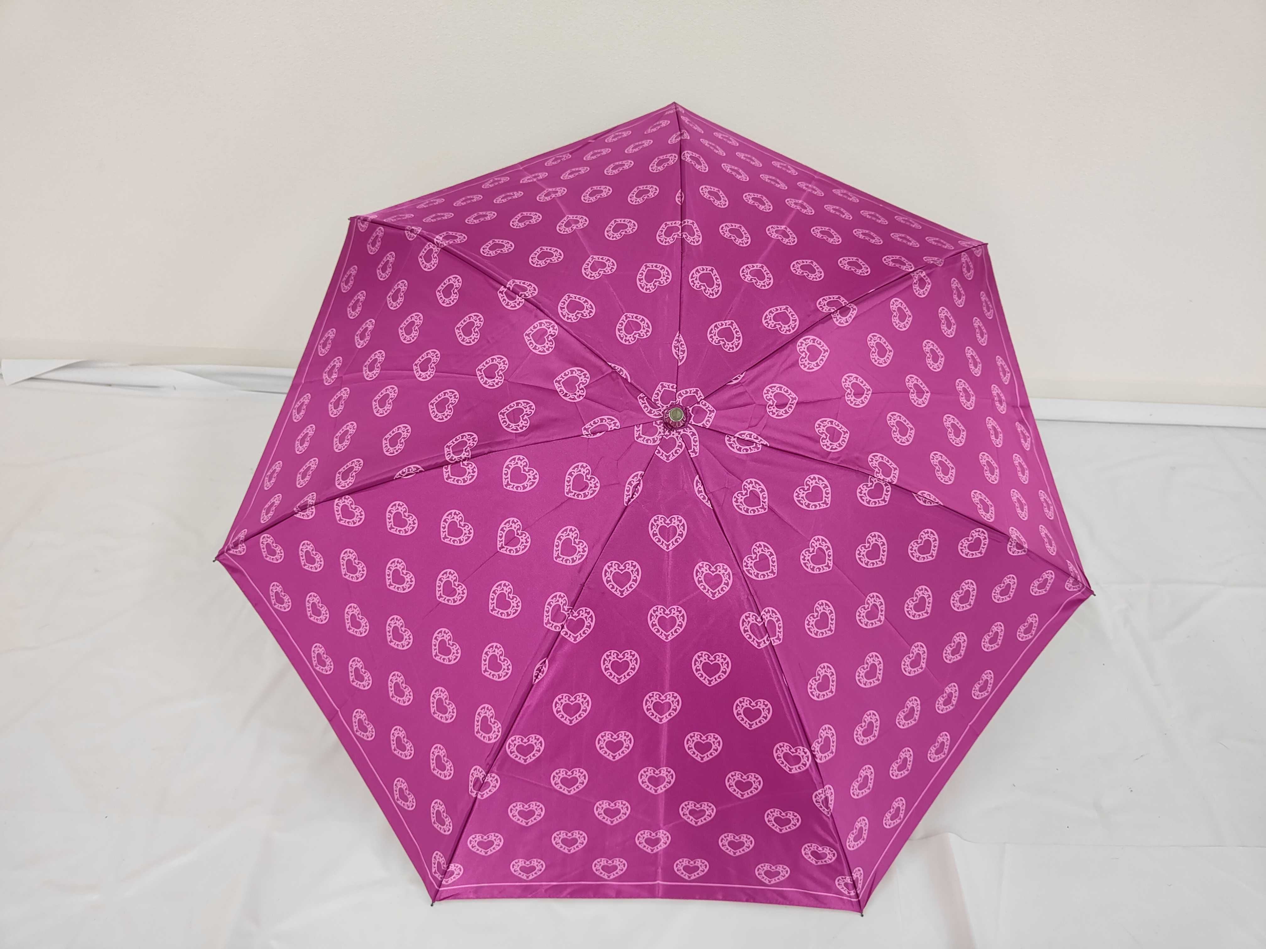 Yves Saint Laurent Heart Pattern Folding Umbrella with Matching Sleeve