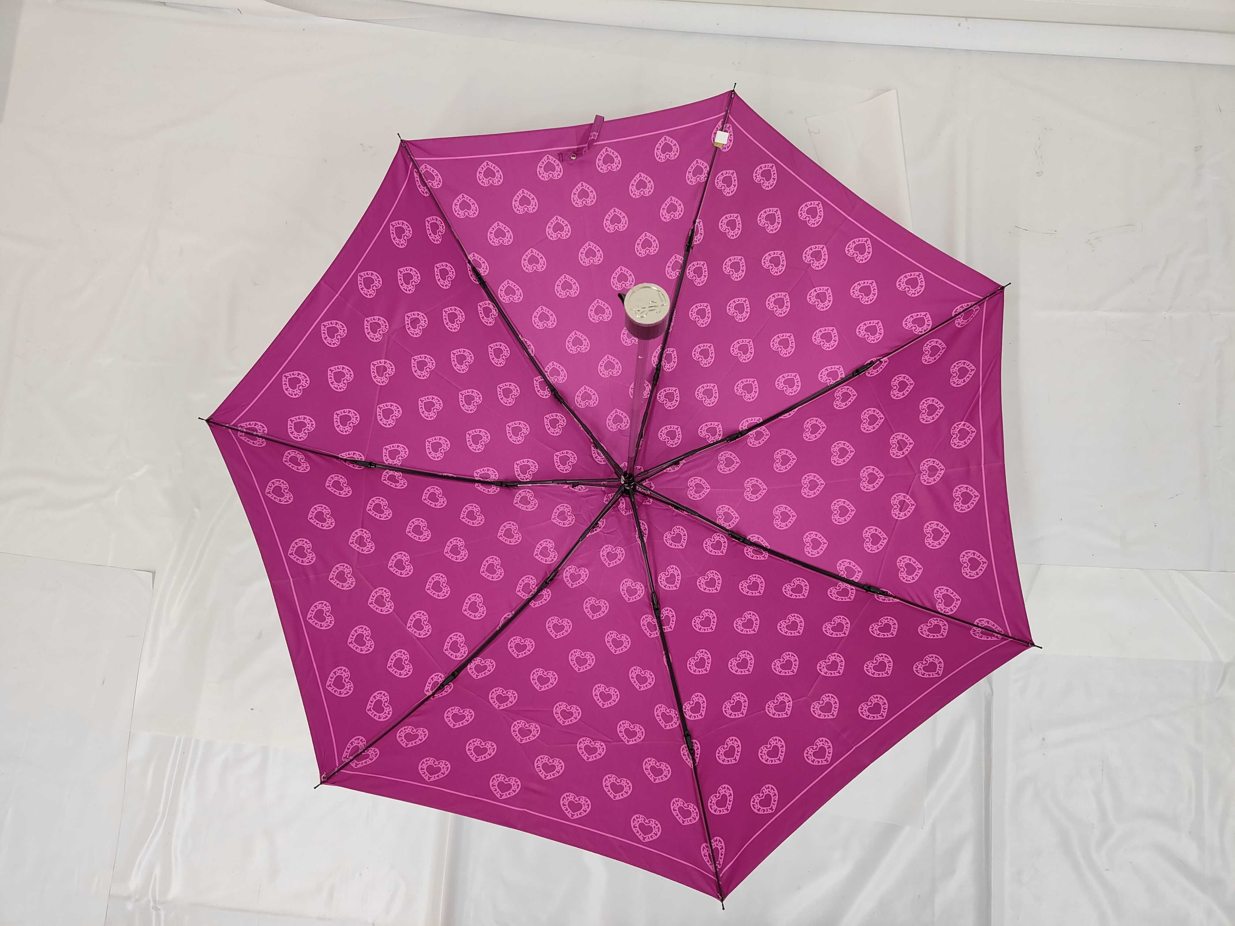 Yves Saint Laurent Heart Pattern Folding Umbrella with Matching Sleeve