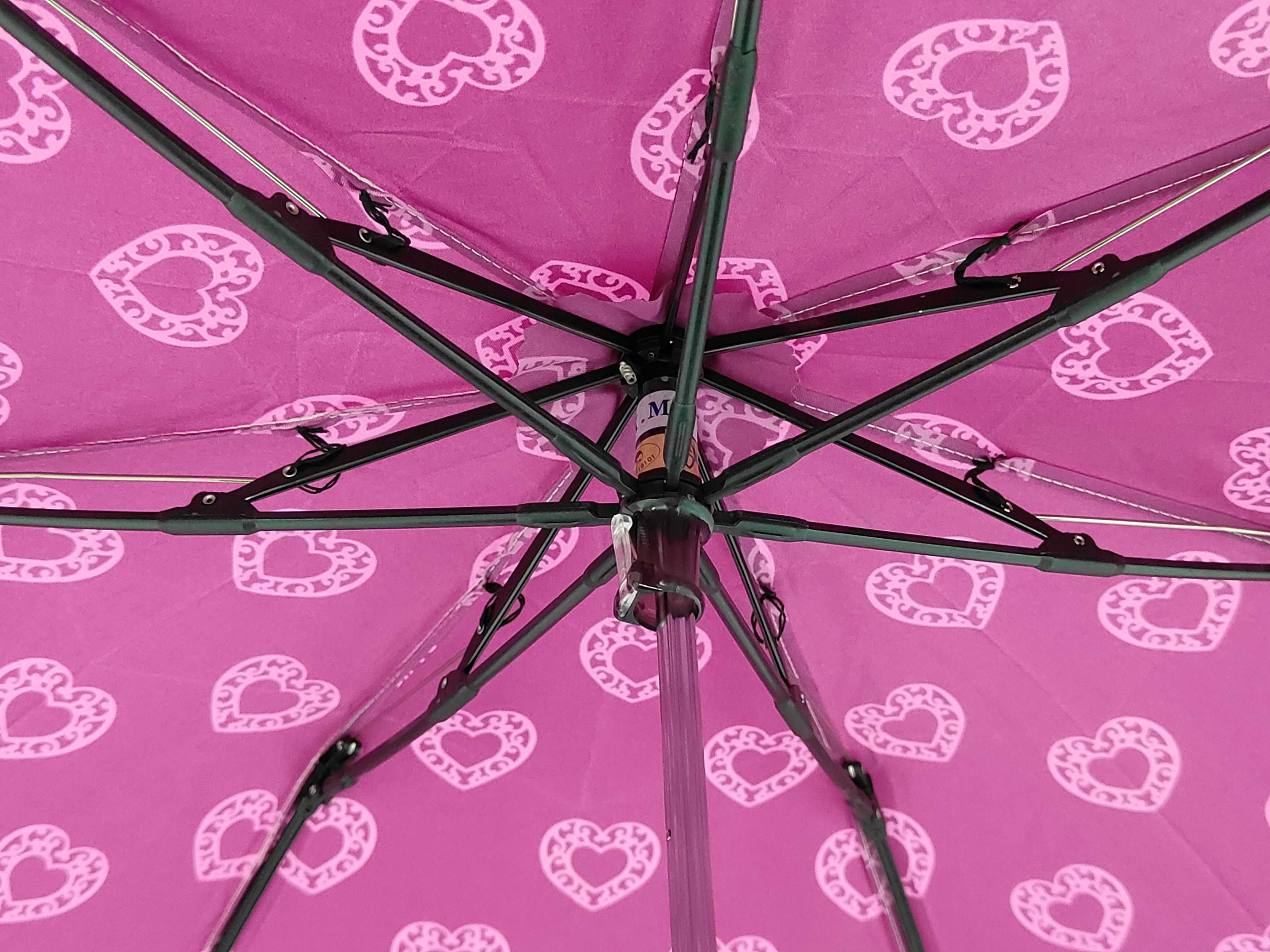 Yves Saint Laurent Heart Pattern Folding Umbrella with Matching Sleeve