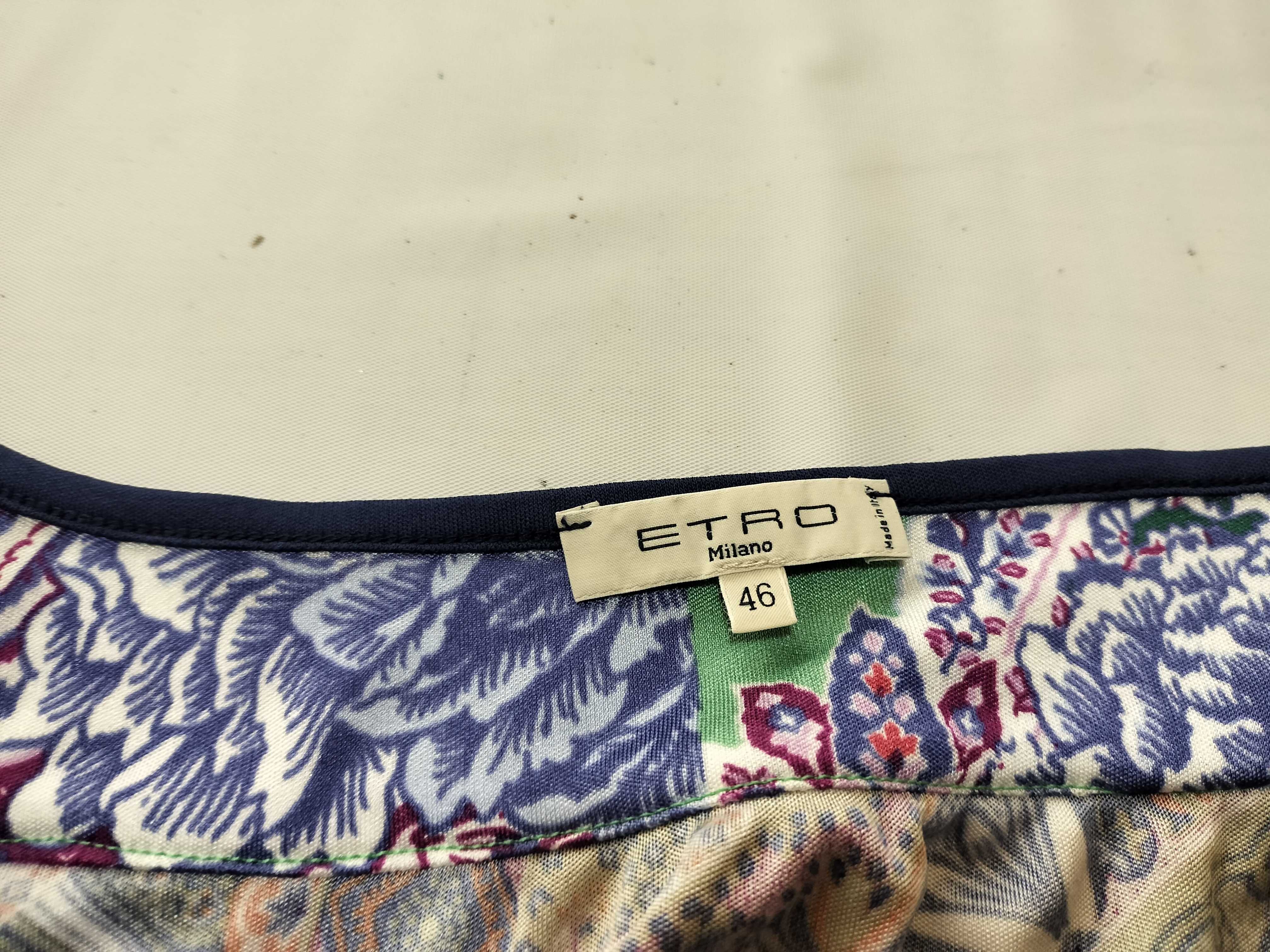 Etro Milano Paisley Print Long-Sleeved V-Neck Tunic Top