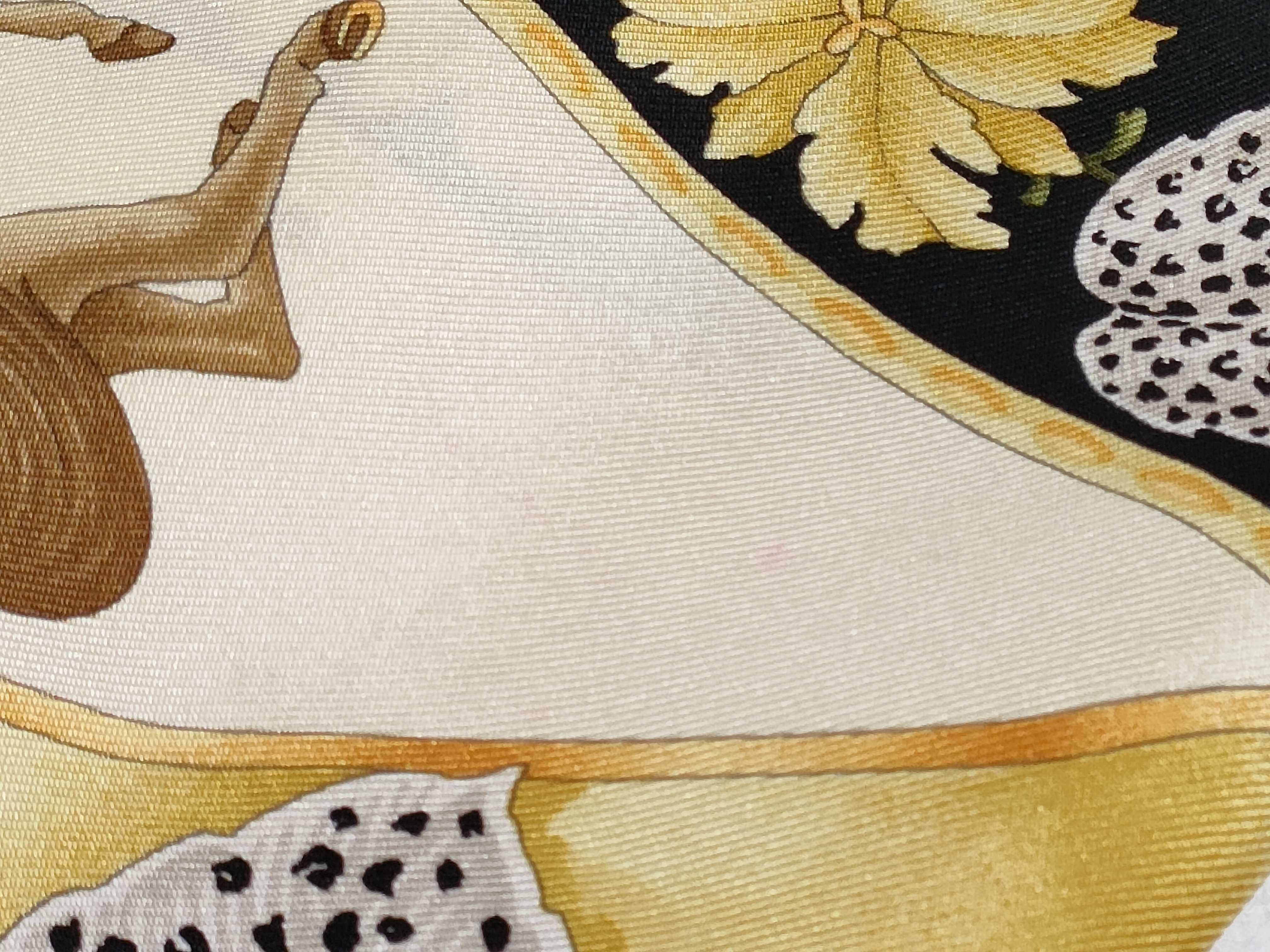 Salvatore Ferragamo Vintage Silk Equestrian Motif Scarf