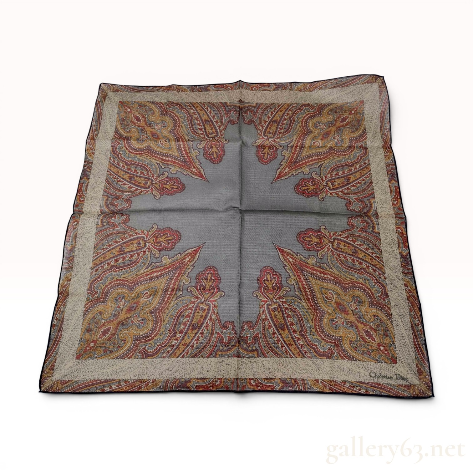 Christian Dior Paisley Print Square Scarf