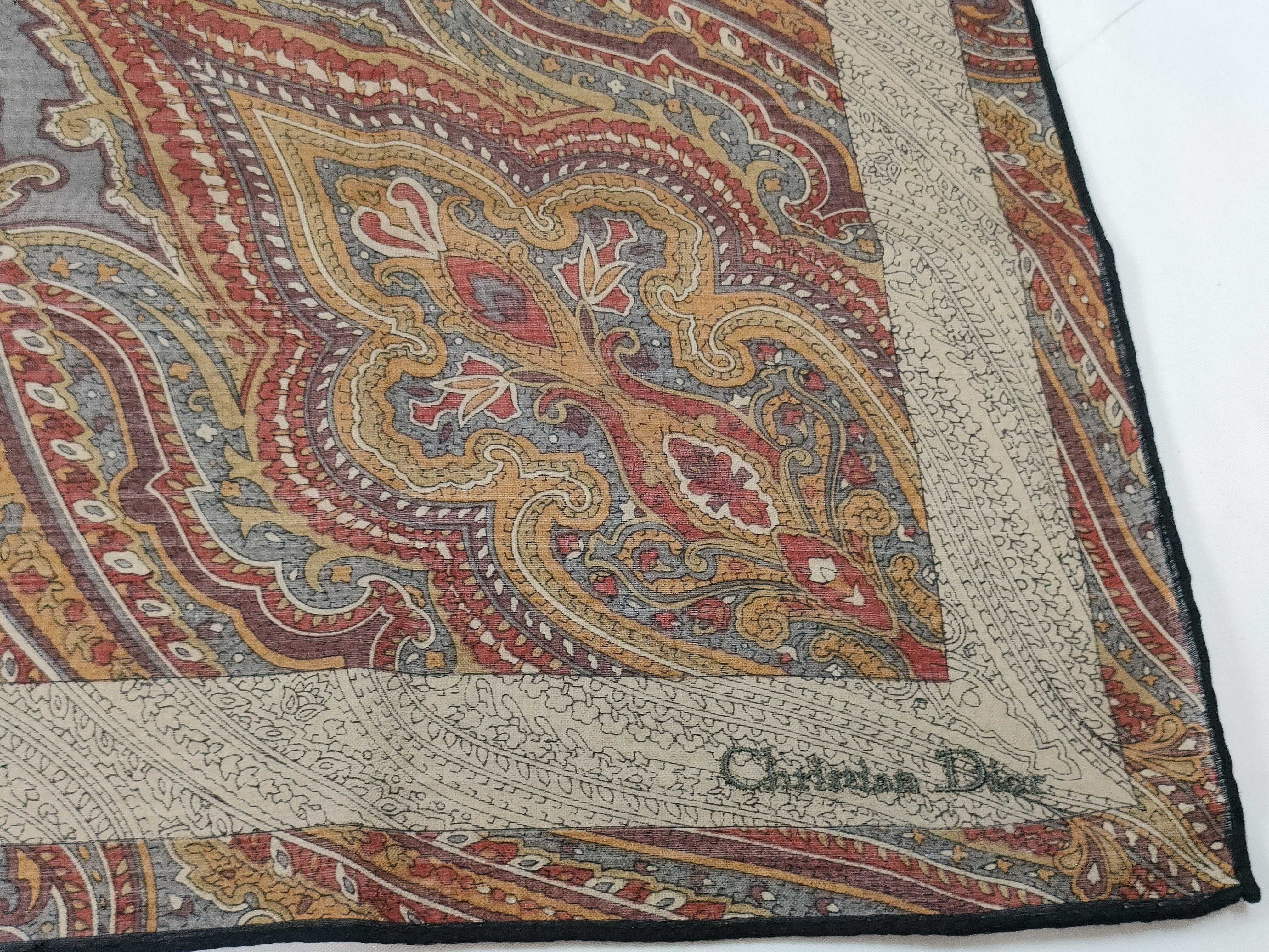 Christian Dior Paisley Print Square Scarf