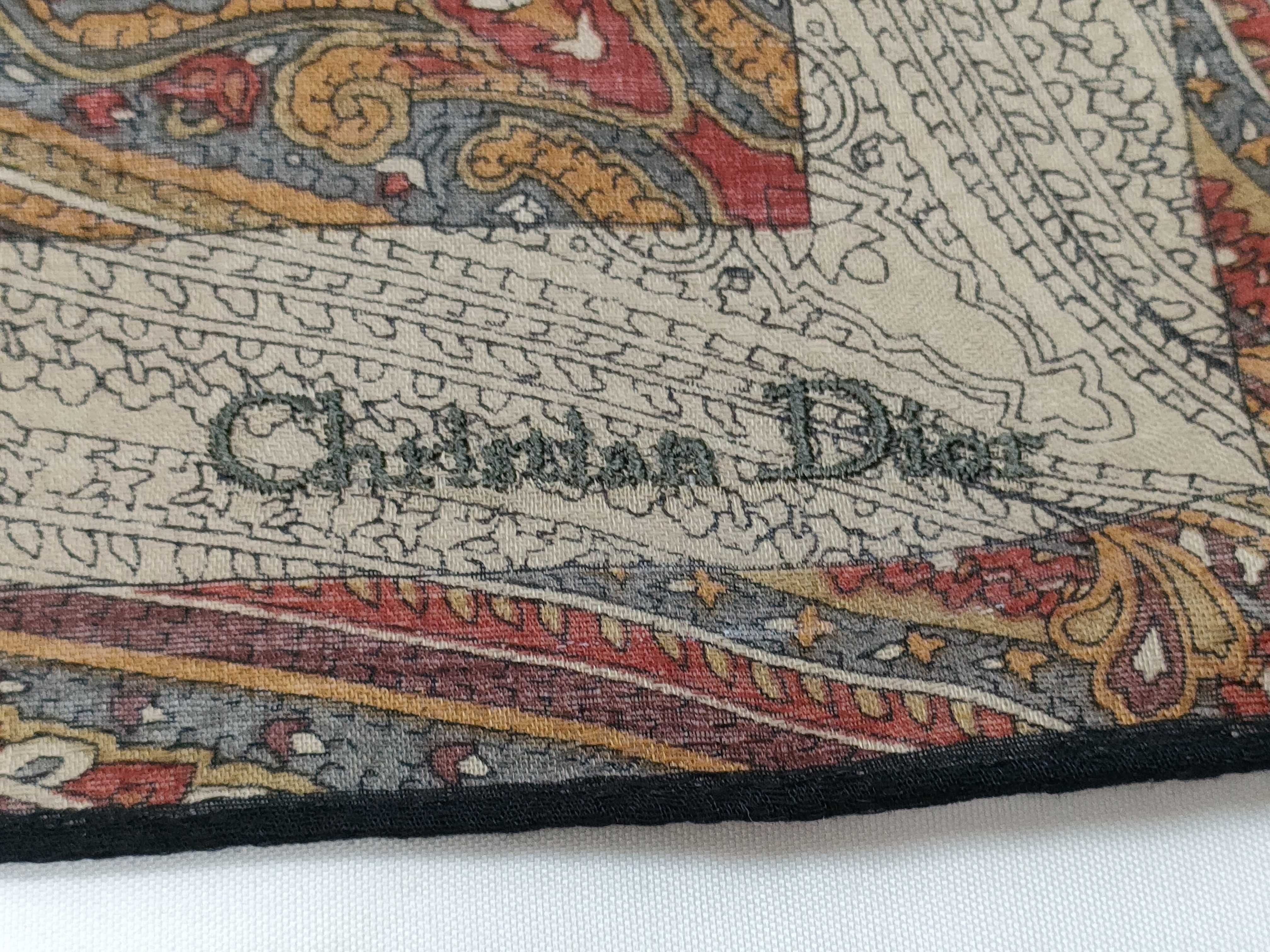 Christian Dior Paisley Print Square Scarf