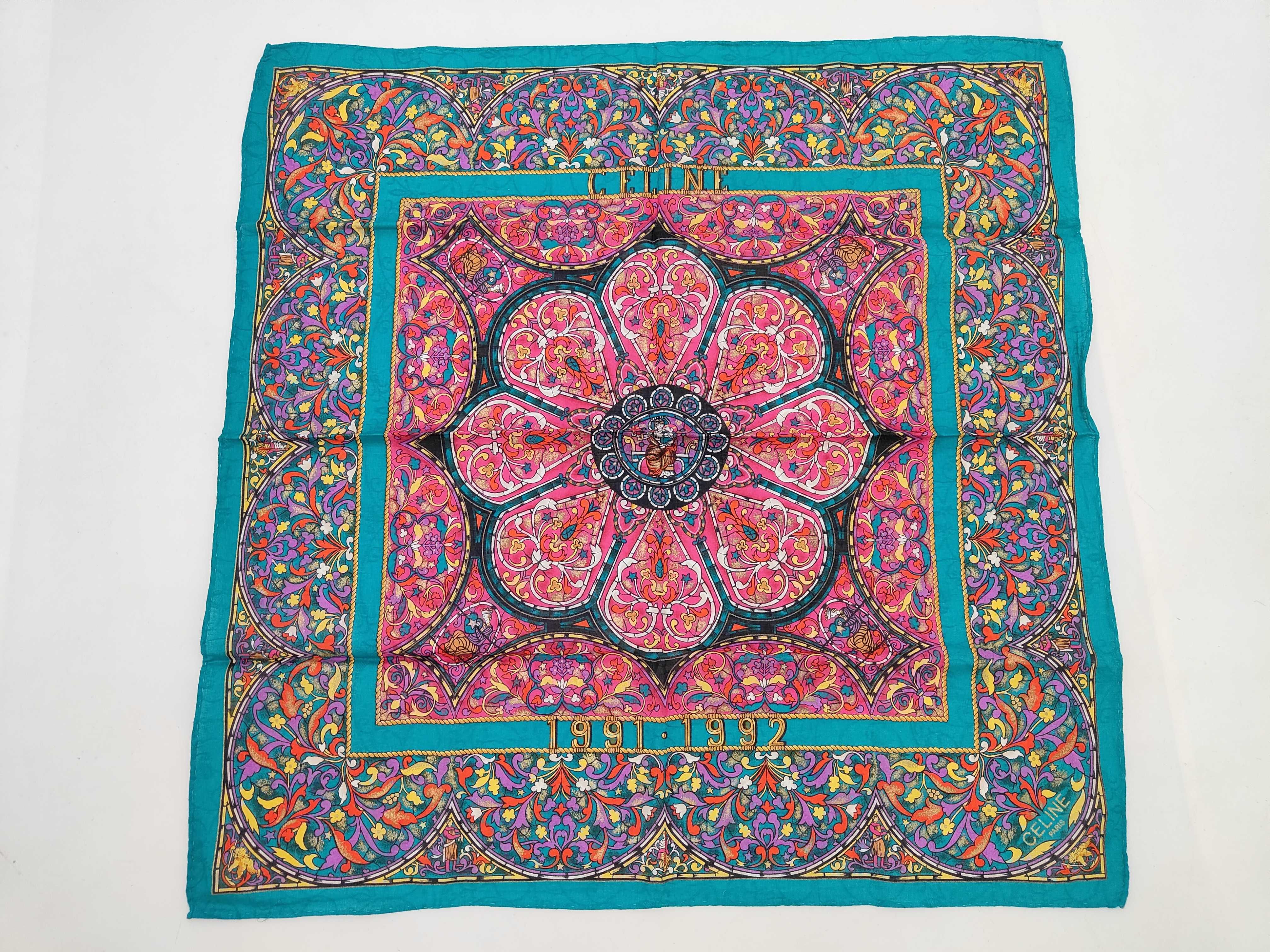 Two Vintage Celine Designer Scarves