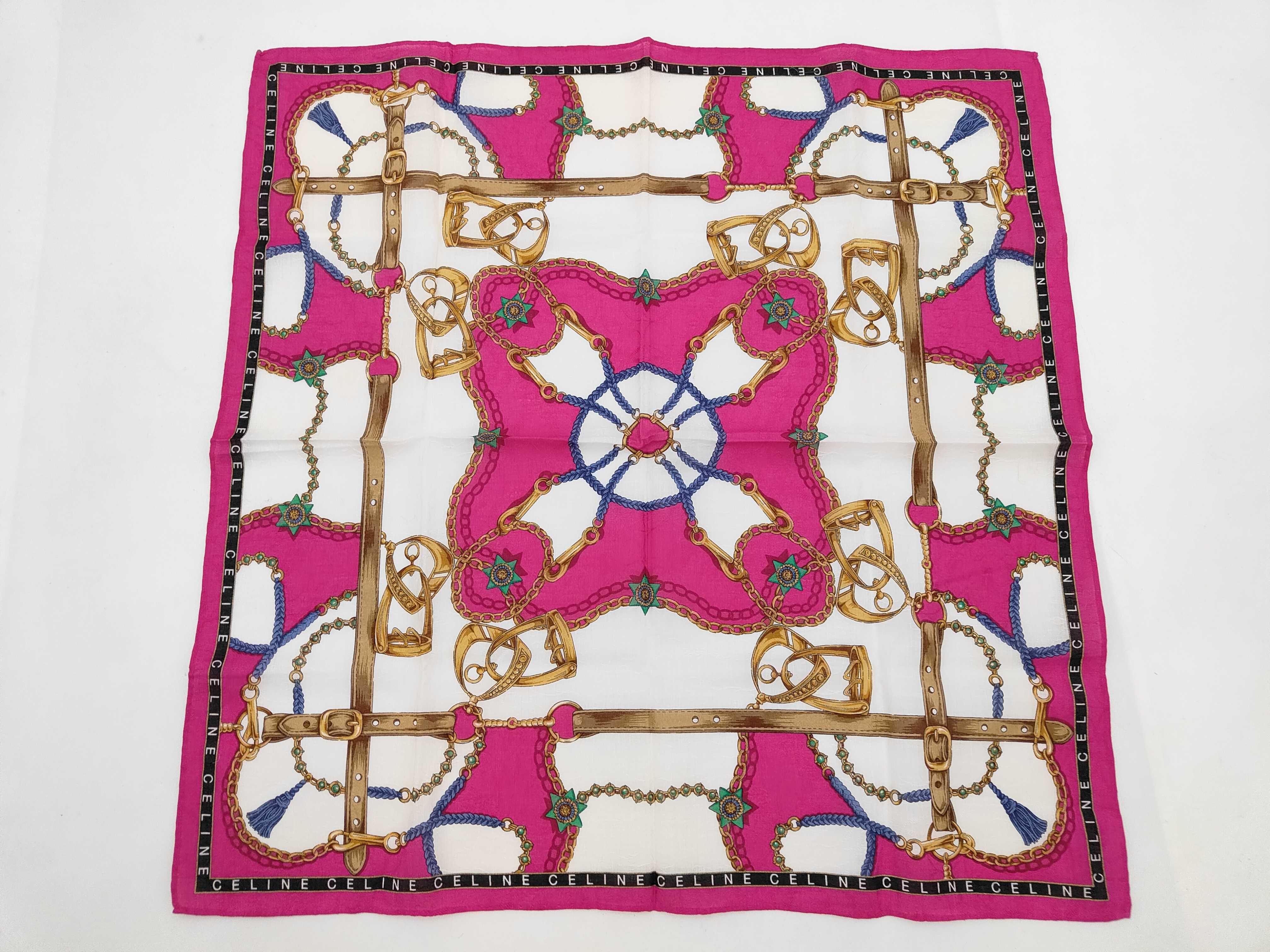 Two Vintage Celine Designer Scarves