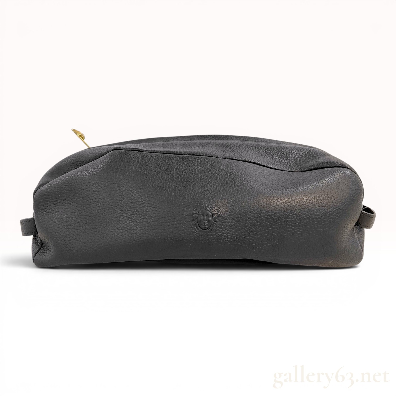 Versace Black Pebbled Leather Pouch