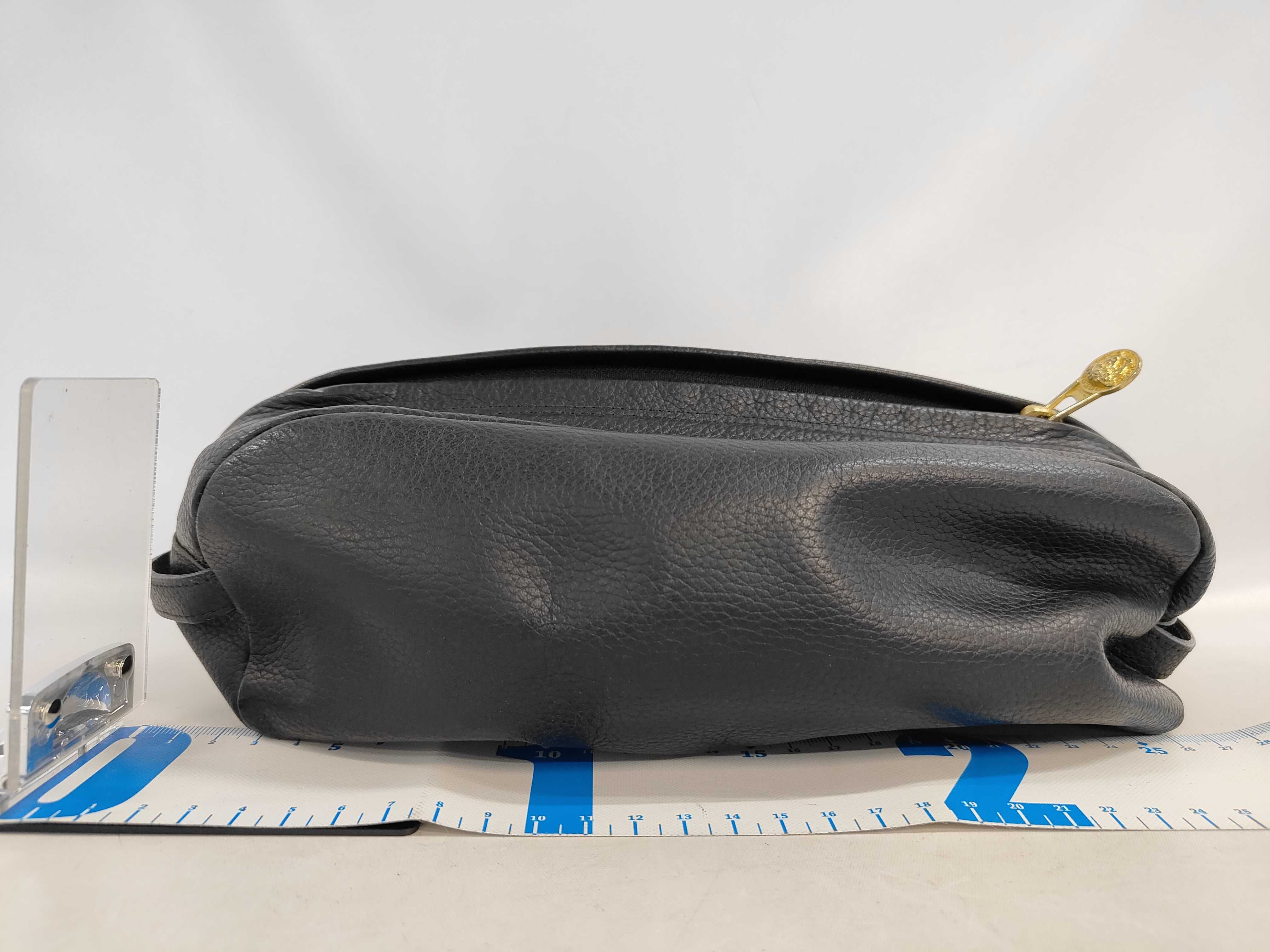 Versace Black Pebbled Leather Pouch