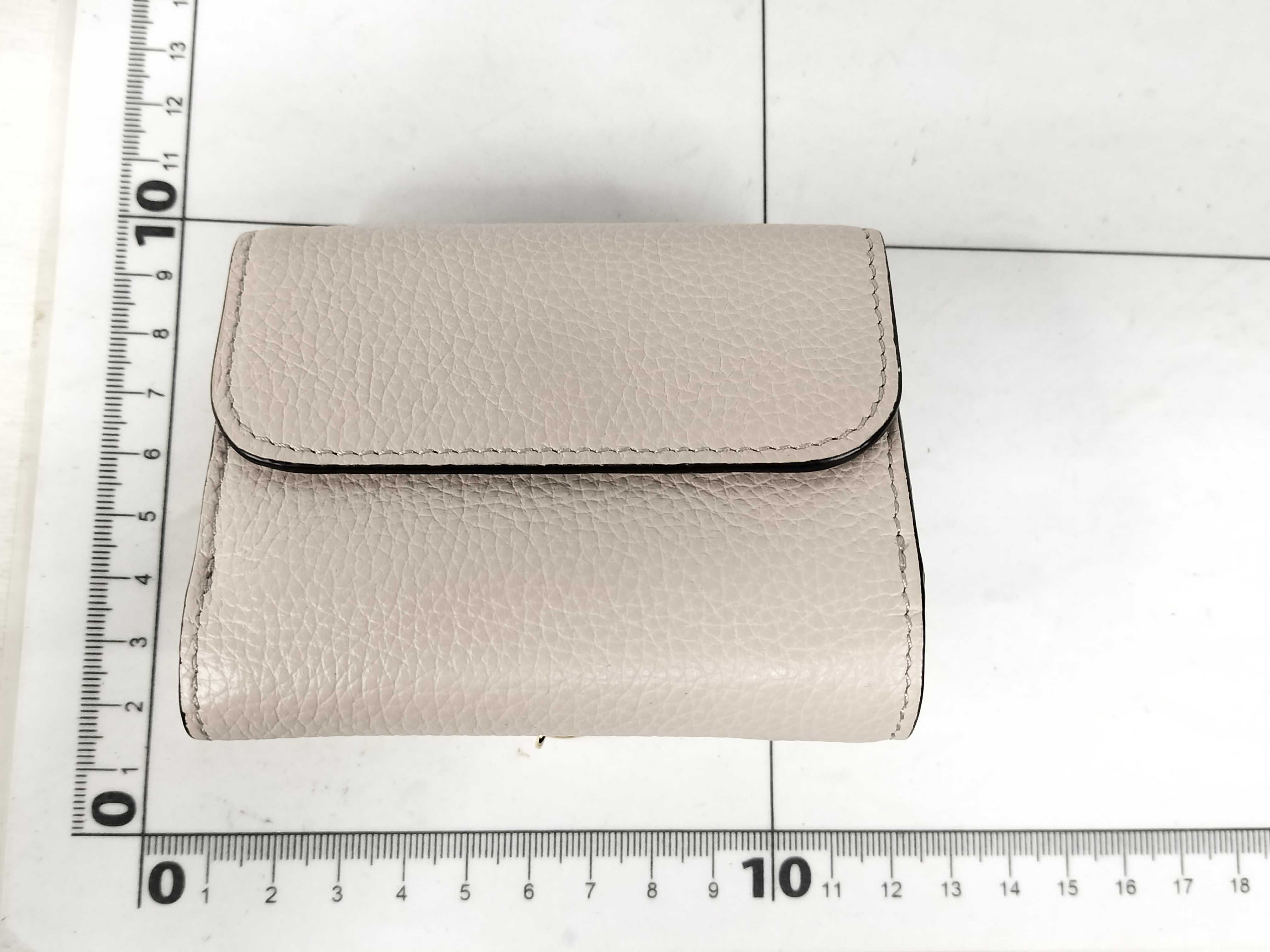 Chloe Alphabet Small Tri-fold Wallet in Pale Pink Grained Calfskin