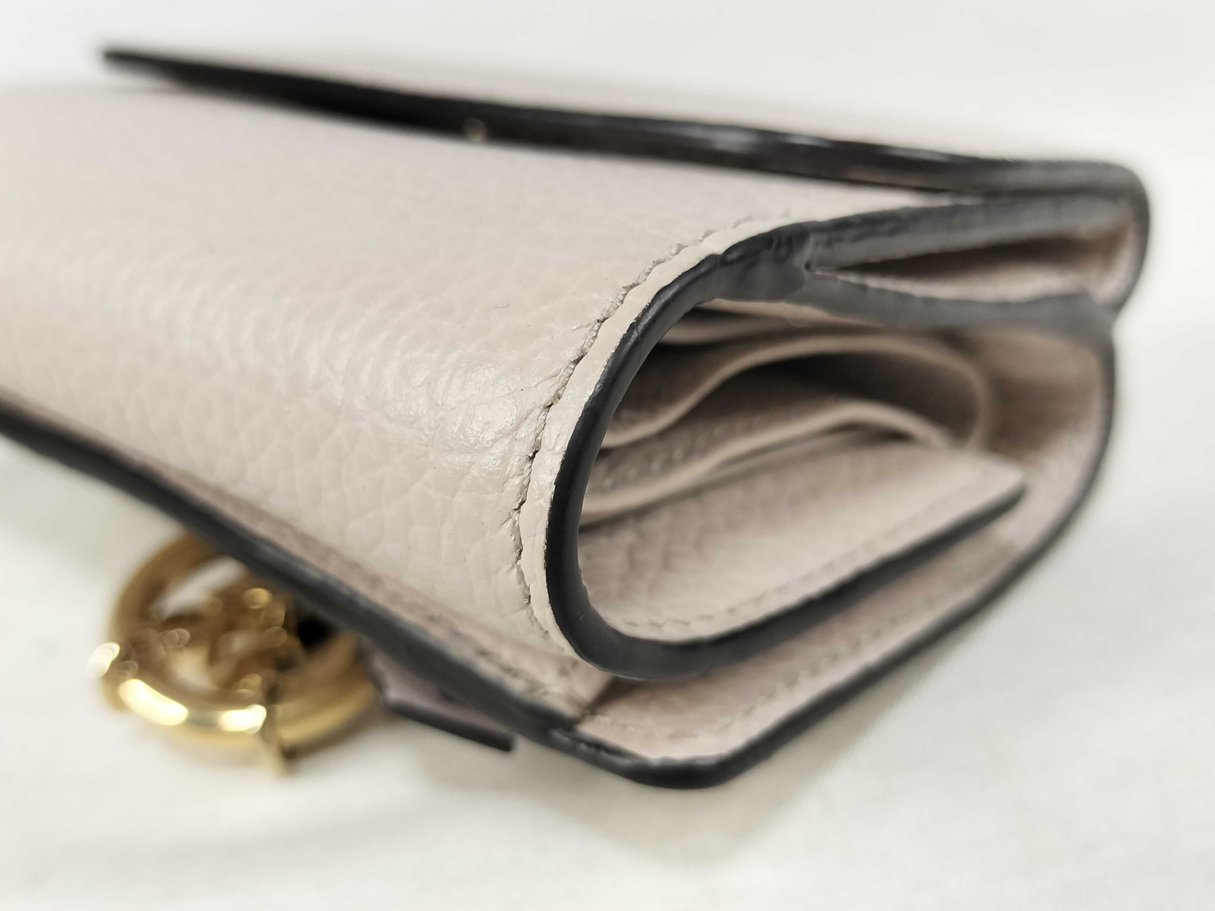 Chloe Alphabet Small Tri-fold Wallet in Pale Pink Grained Calfskin