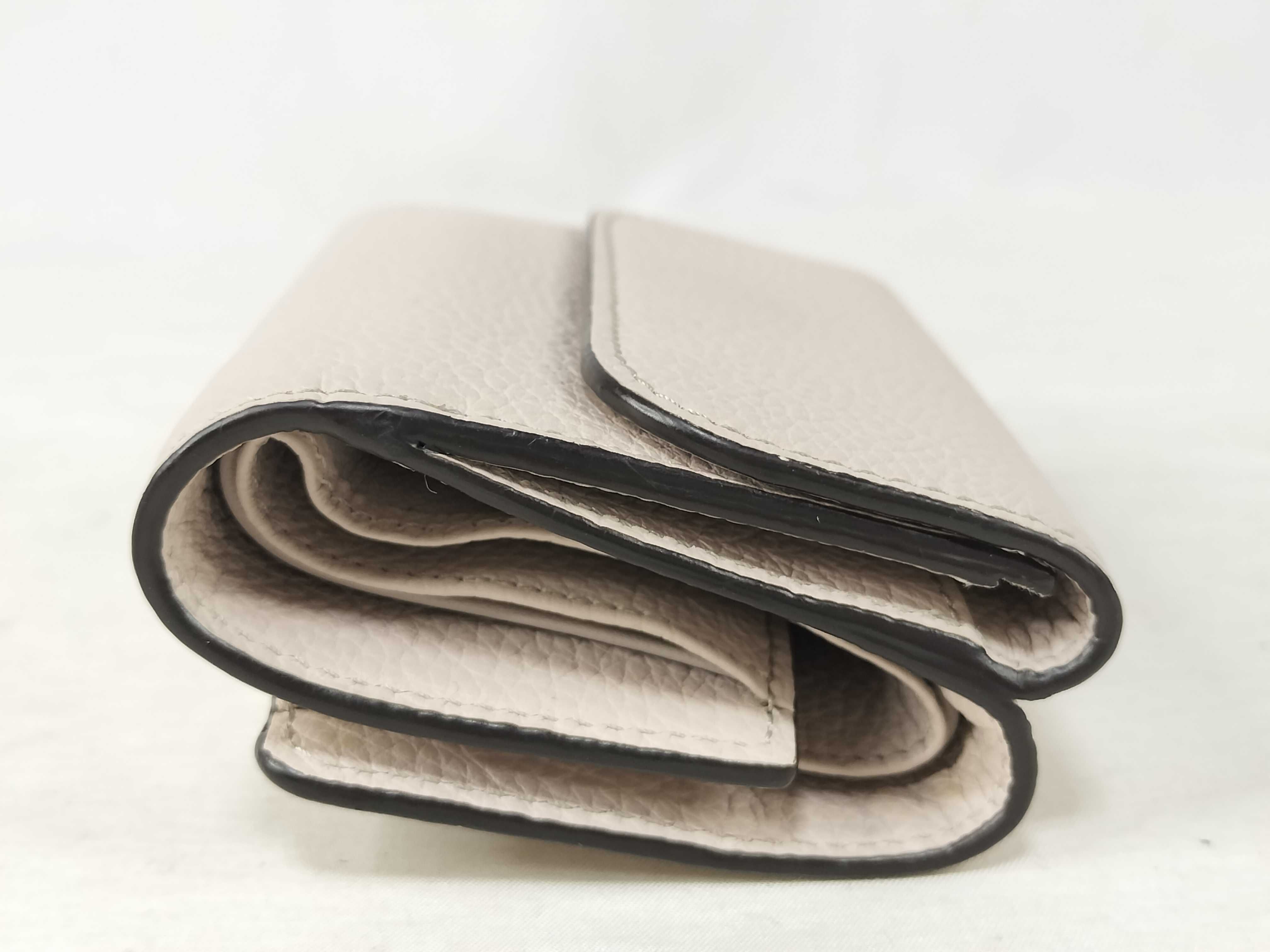 Chloe Alphabet Small Tri-fold Wallet in Pale Pink Grained Calfskin