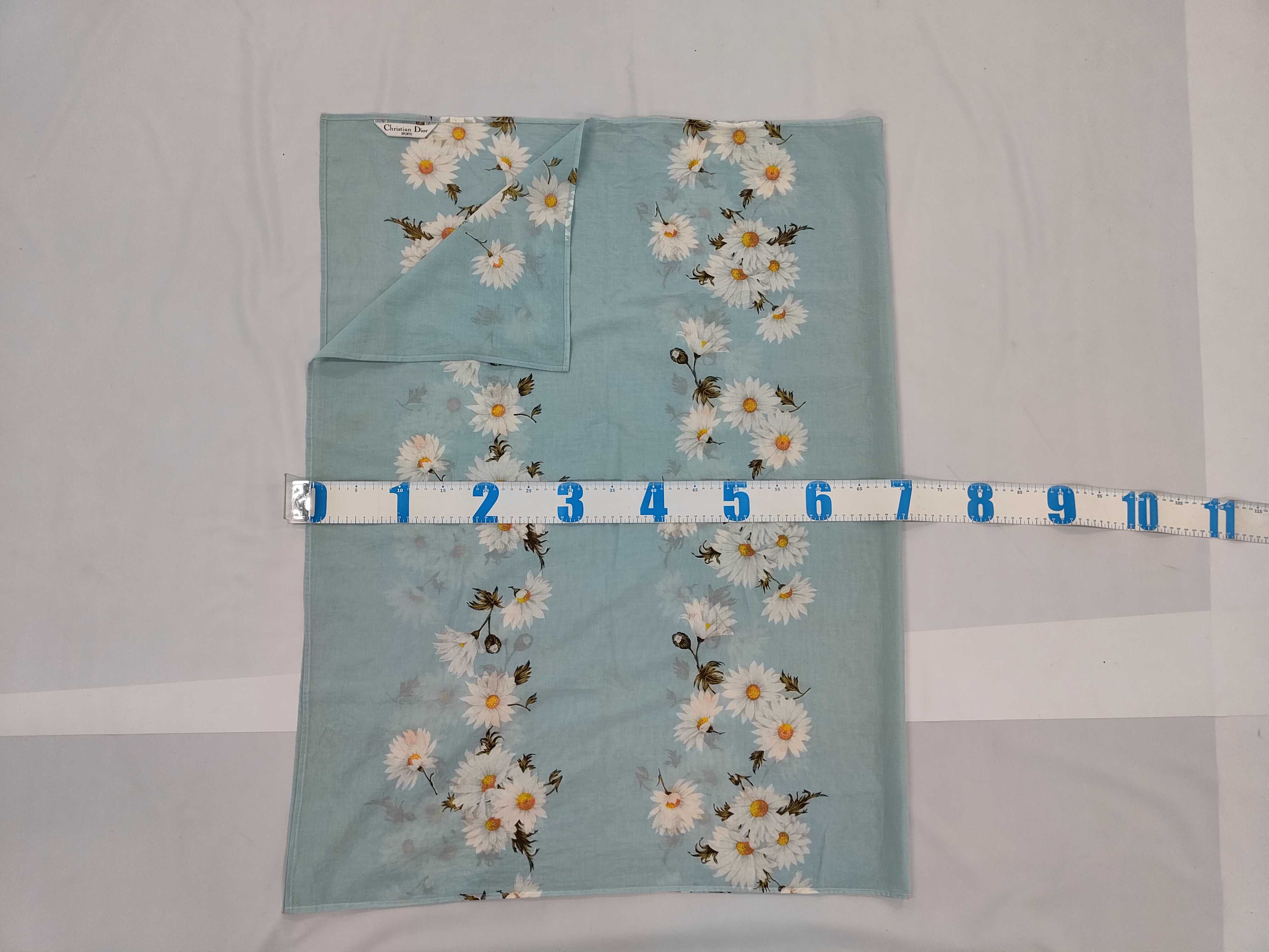 Christian Dior Sports Light Blue Daisy Floral Scarf
